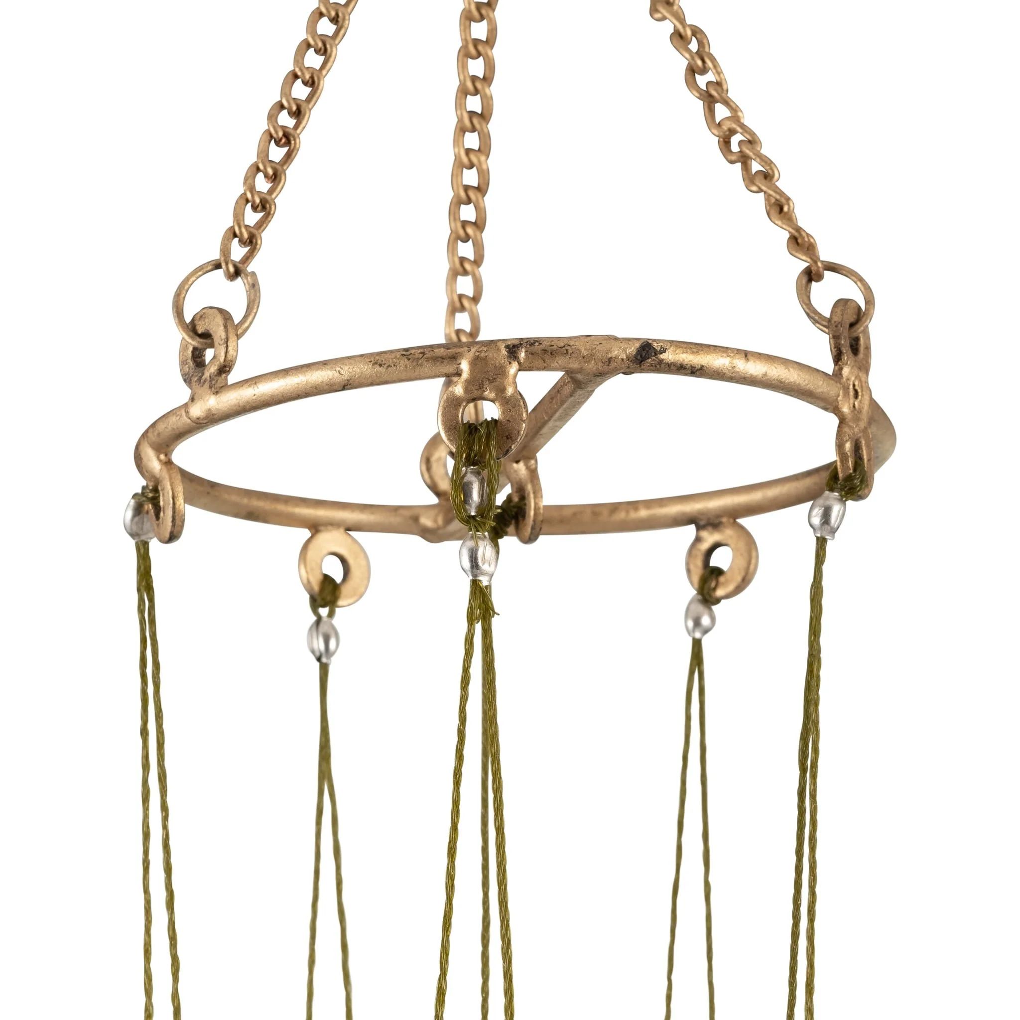 Metal, 43" 5-pipes Windchime, Antique Gold - Image 6