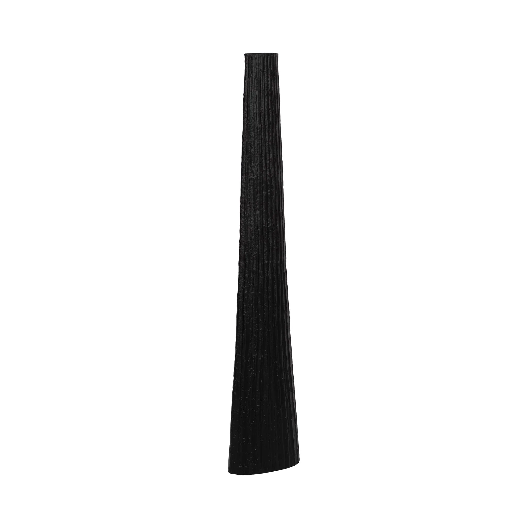 Metal, 48" Ribbed Floor Vase, Black - Image 3
