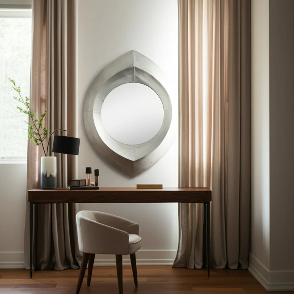 Metal, 48" Tear Drop Mirror, Champagne - Image 12