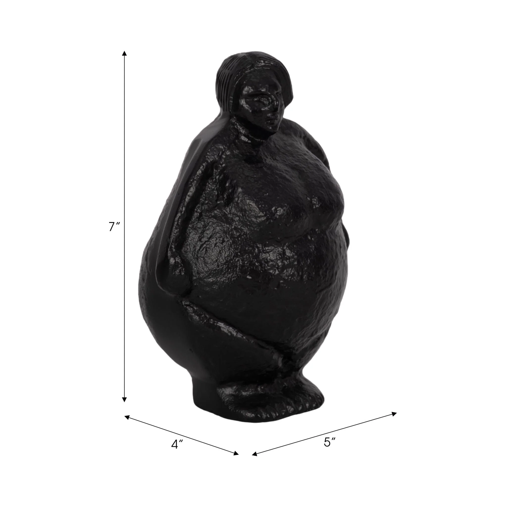 Metal, 5" Full Figured Woman, Black - Image 8