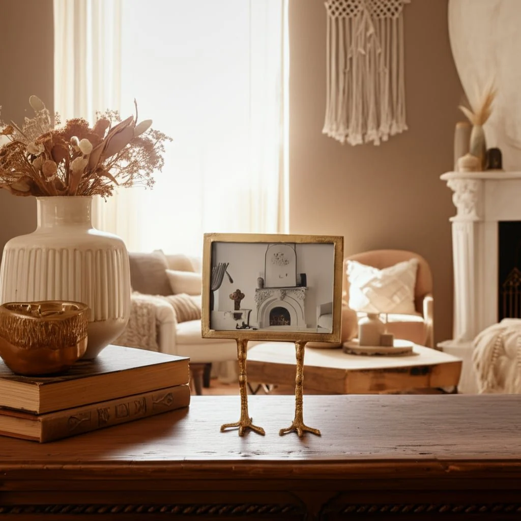 Metal, 5x7 Bird Feet Photo Frame, Gold - Image 10