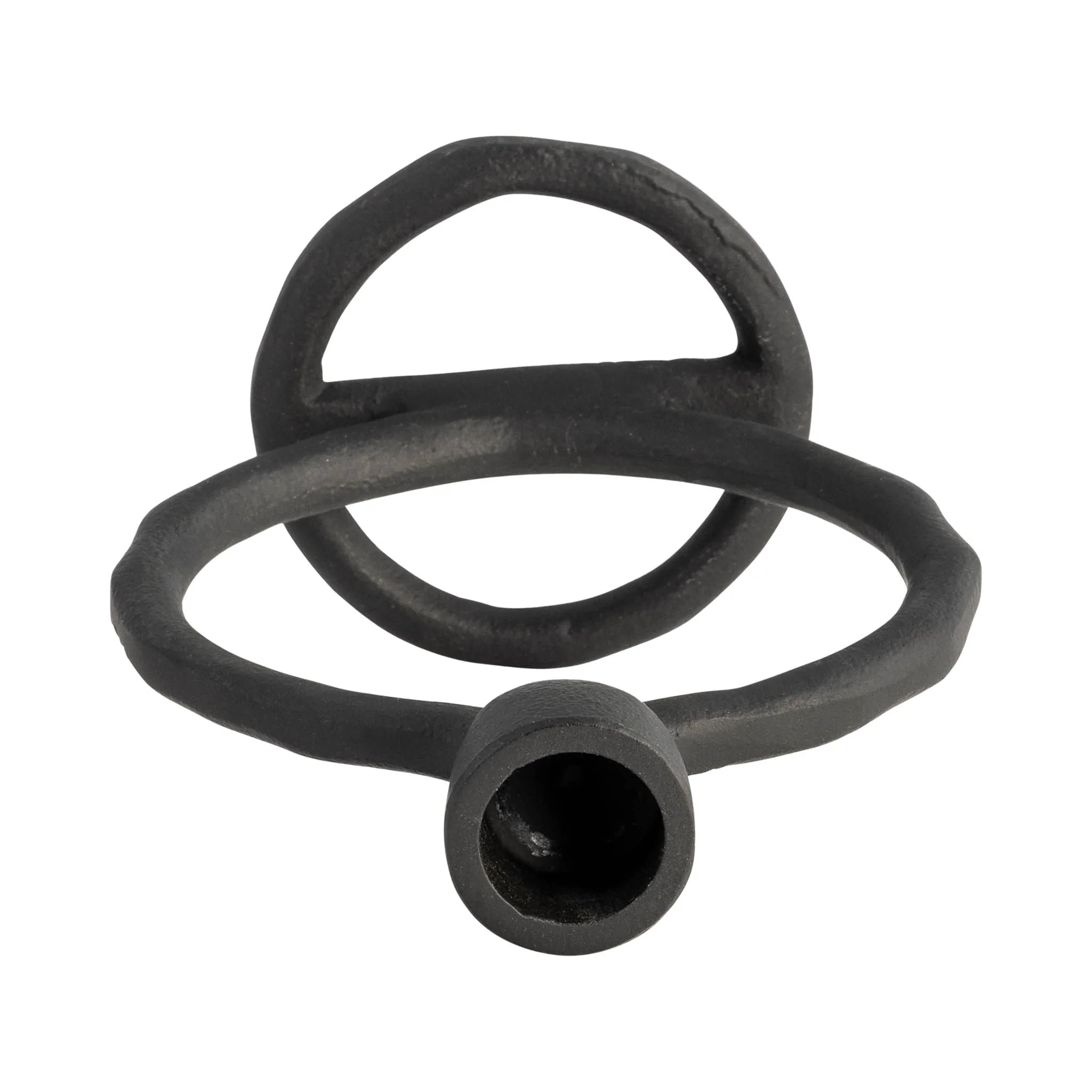 Metal, 6" Round Ring Taper Candleholder, Black - Image 6
