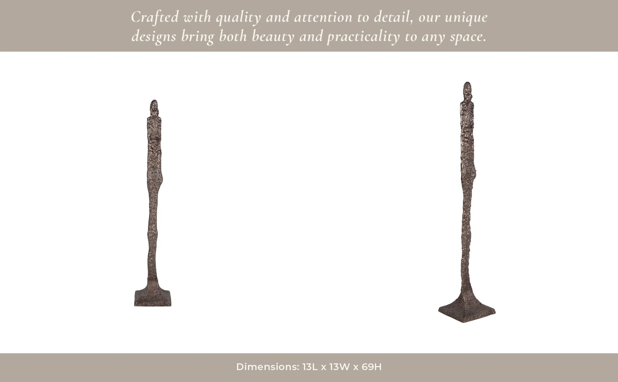 Metal, 69" Tribal Floor Sculpture, Bronze - Image 10