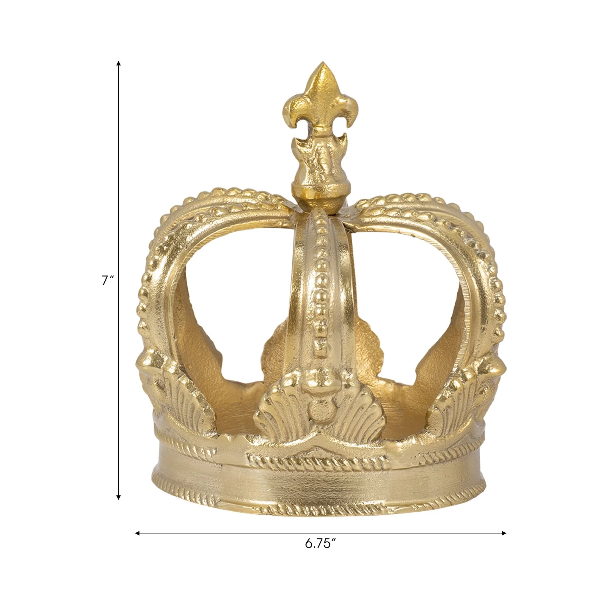 Metal, 7" Crown Decor, Gold - Image 7