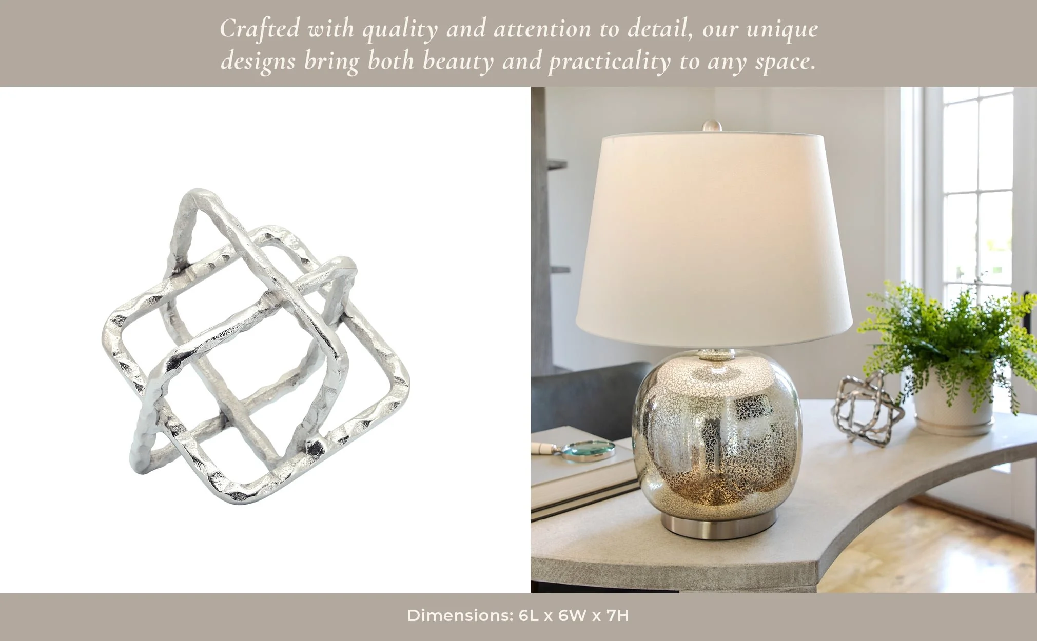 Metal 7" Square Orbs, Silver - Image 9