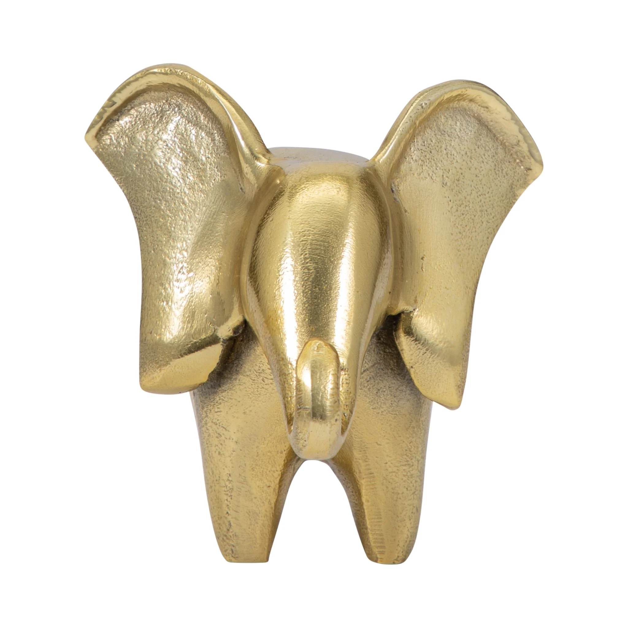 Metal, 7" Trunk Up Elephant, Gold - Image 3