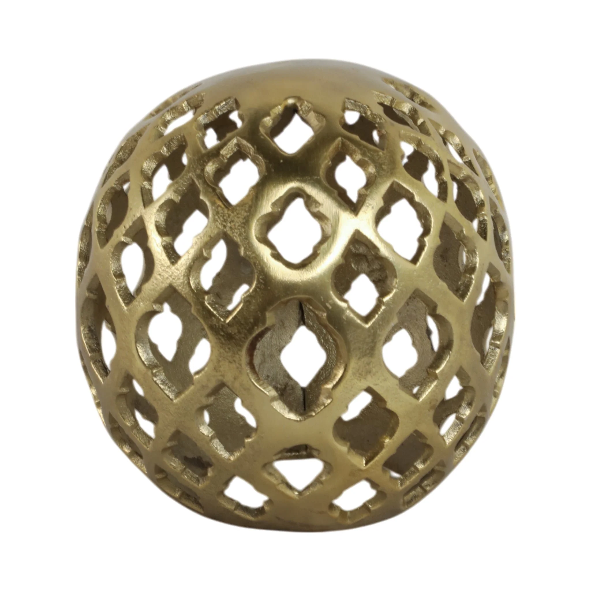 Metal, 8" Cut-out Orb, Gold