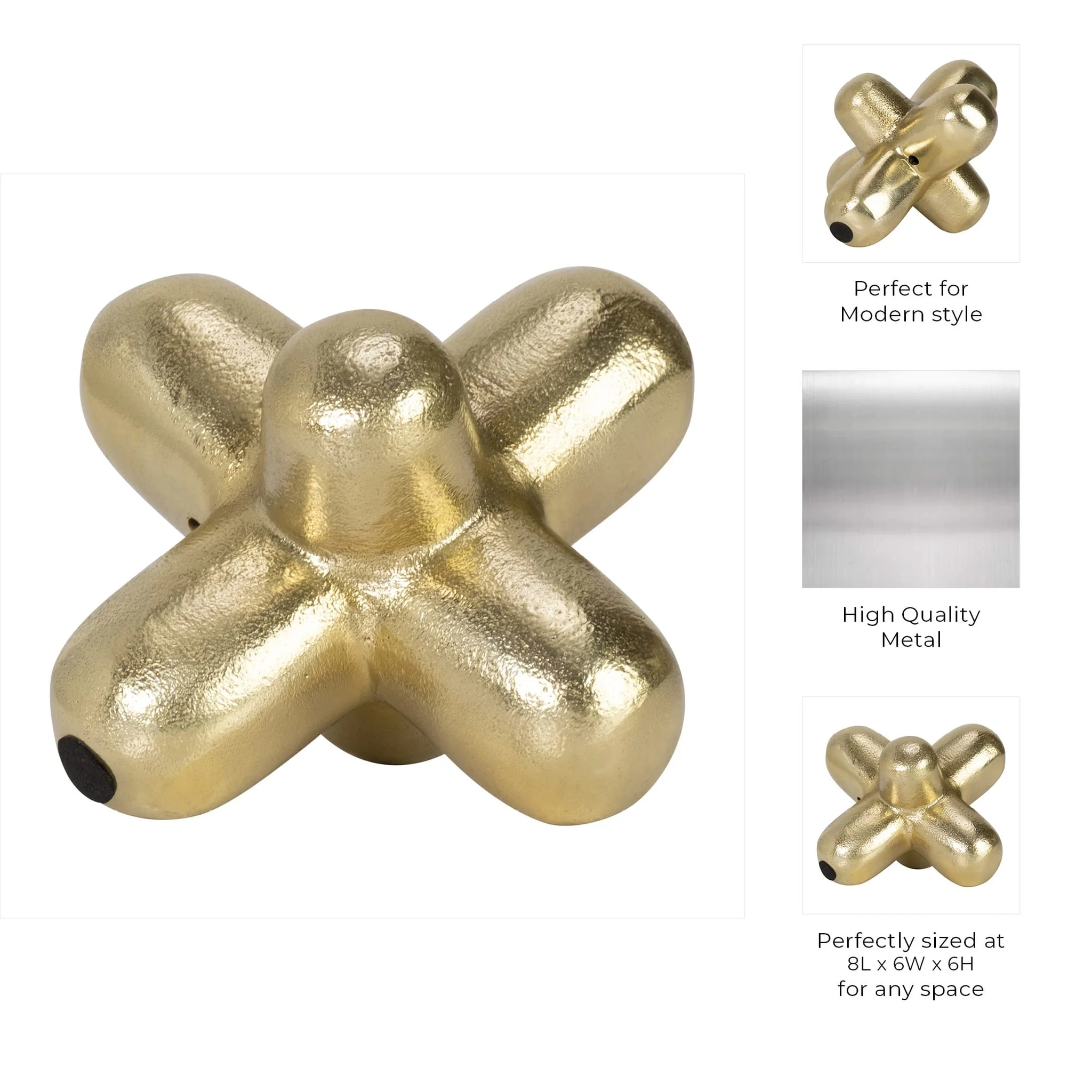 Metal 8" Geometric Orb, Gold - Image 8
