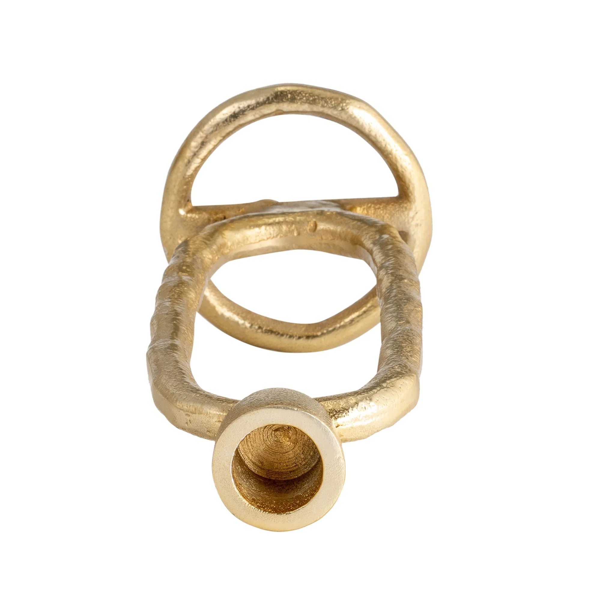 Metal, 8" Open Oval Taper Candleholder, Gold - Image 3