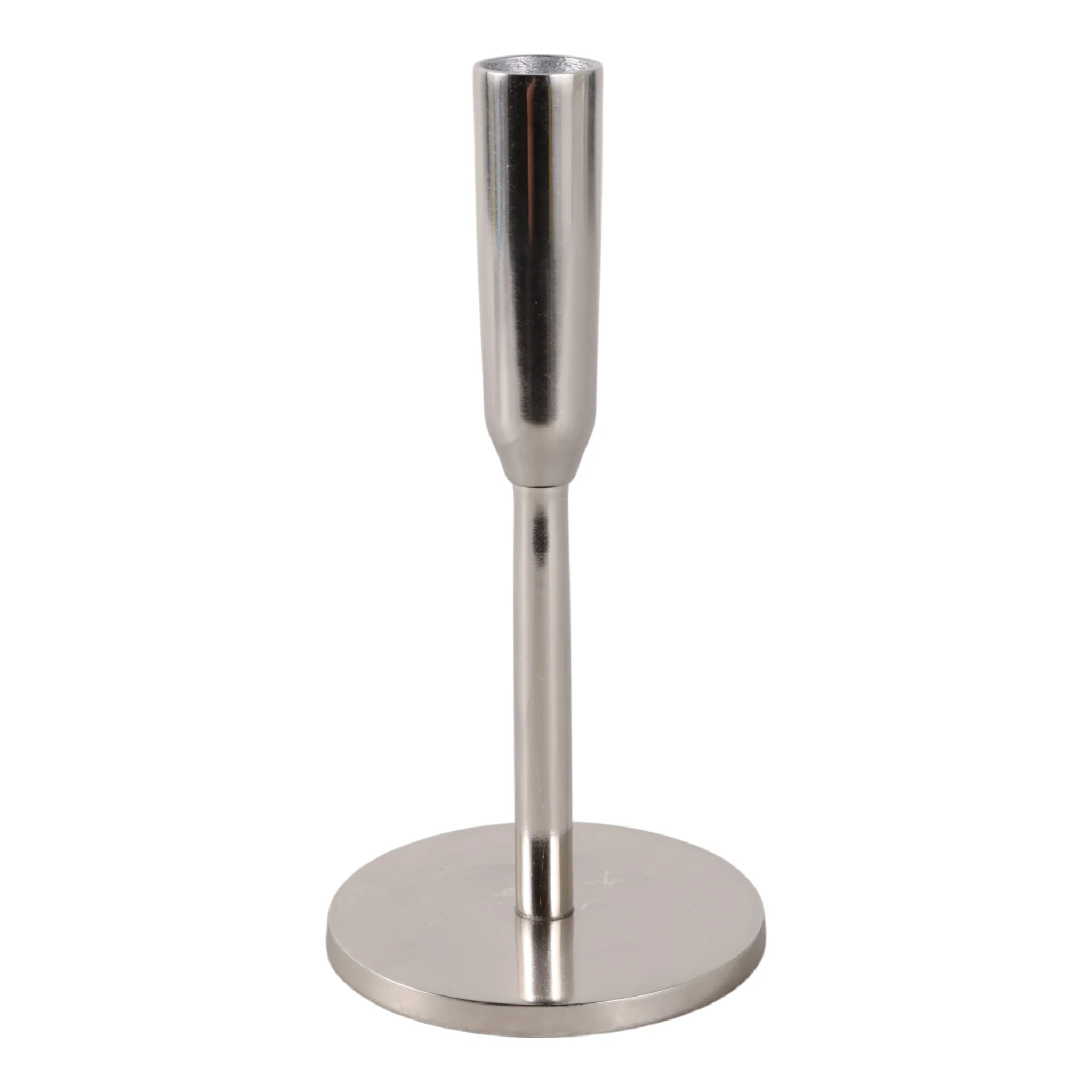 Metal, 8" Taper Candle Holder, Silver