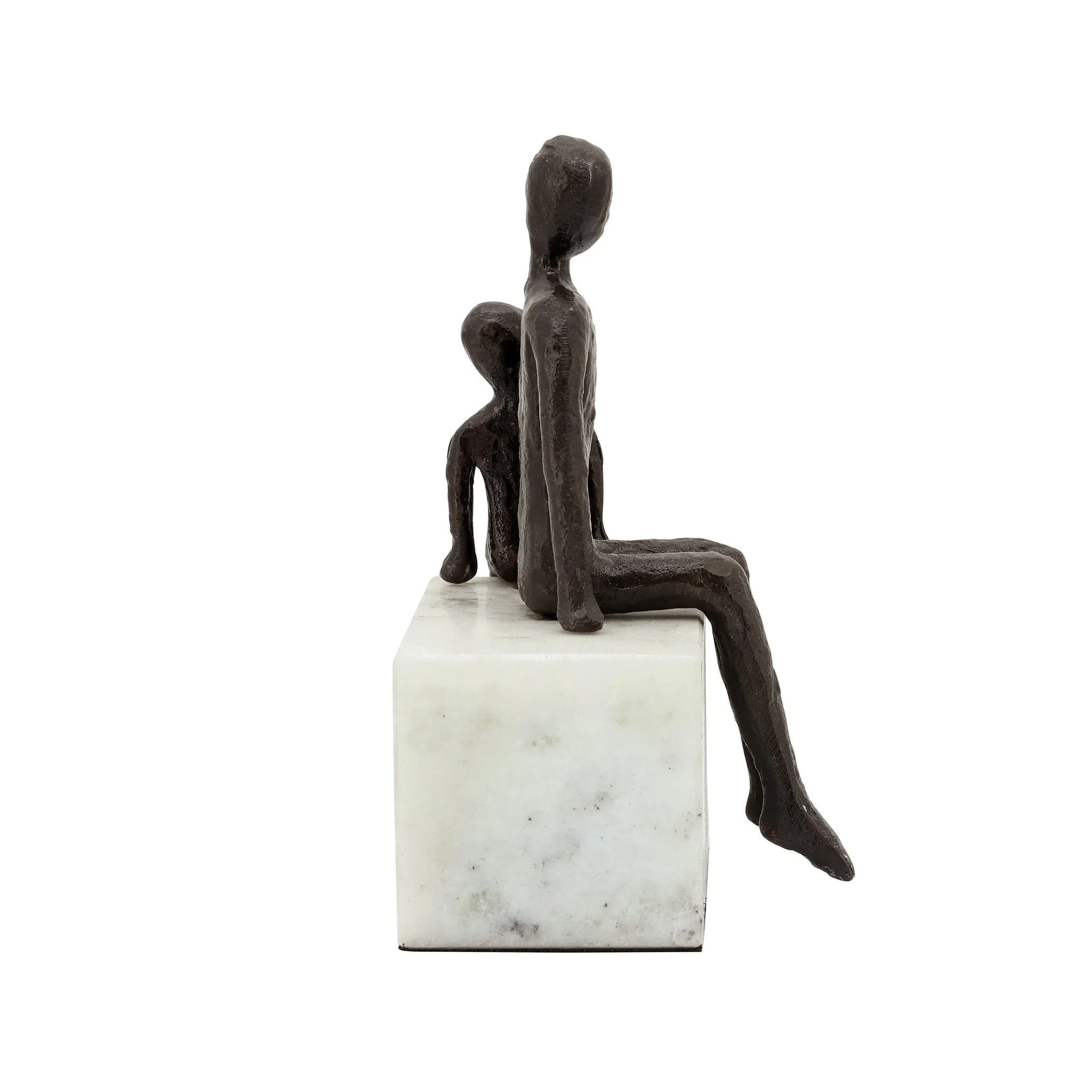 Metal, 9", Dad & Son Sitting Sculpture - Image 3