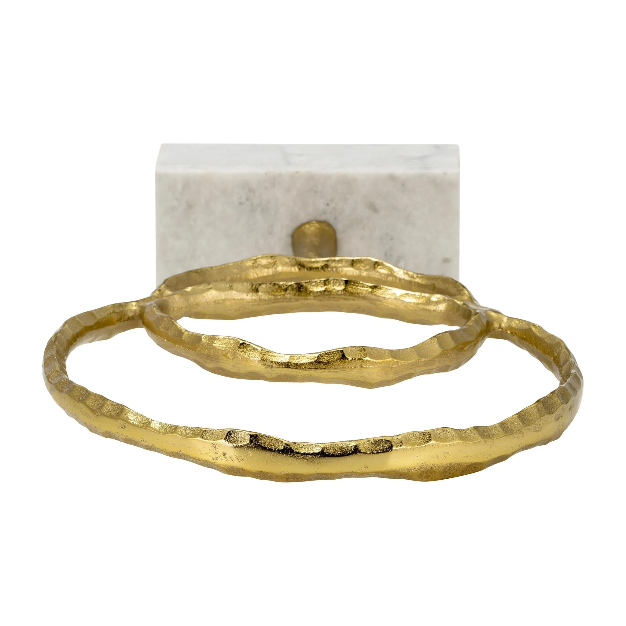 Metal/marble, 21"h Double Ring Accent, Gold - Image 5