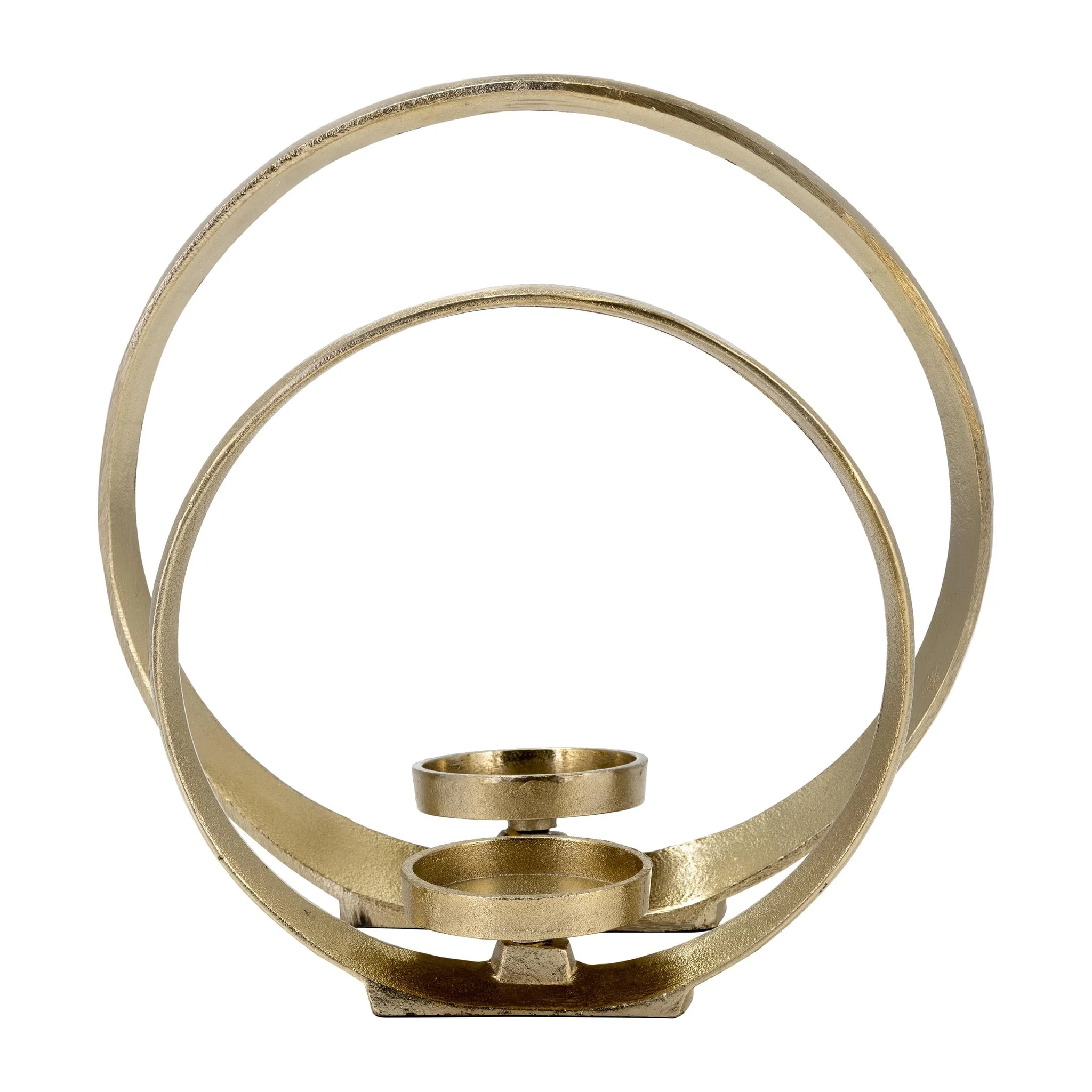 Metal,s/2 10/13"h, Ring Shape Candle Holder,gold - Image 2