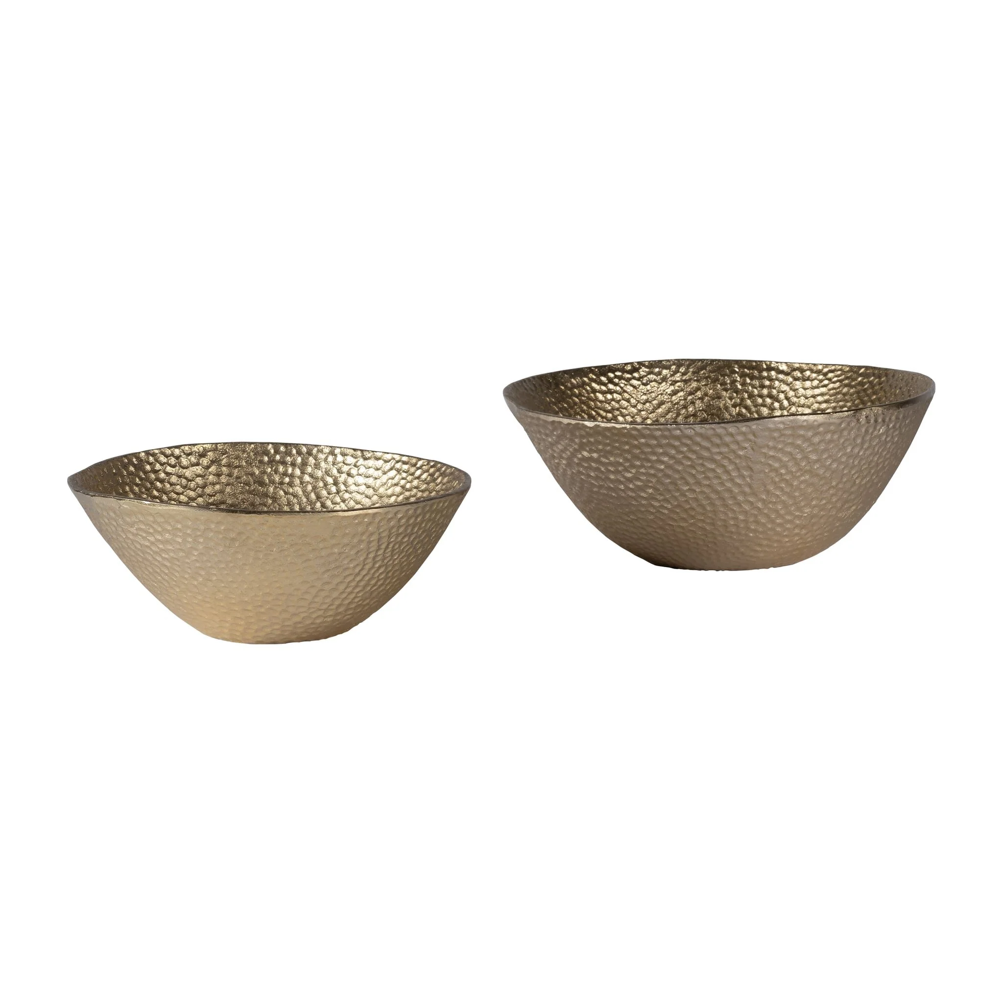 Metal,s/2 11/13", Round Hammered Bowls,champagne - Image 2