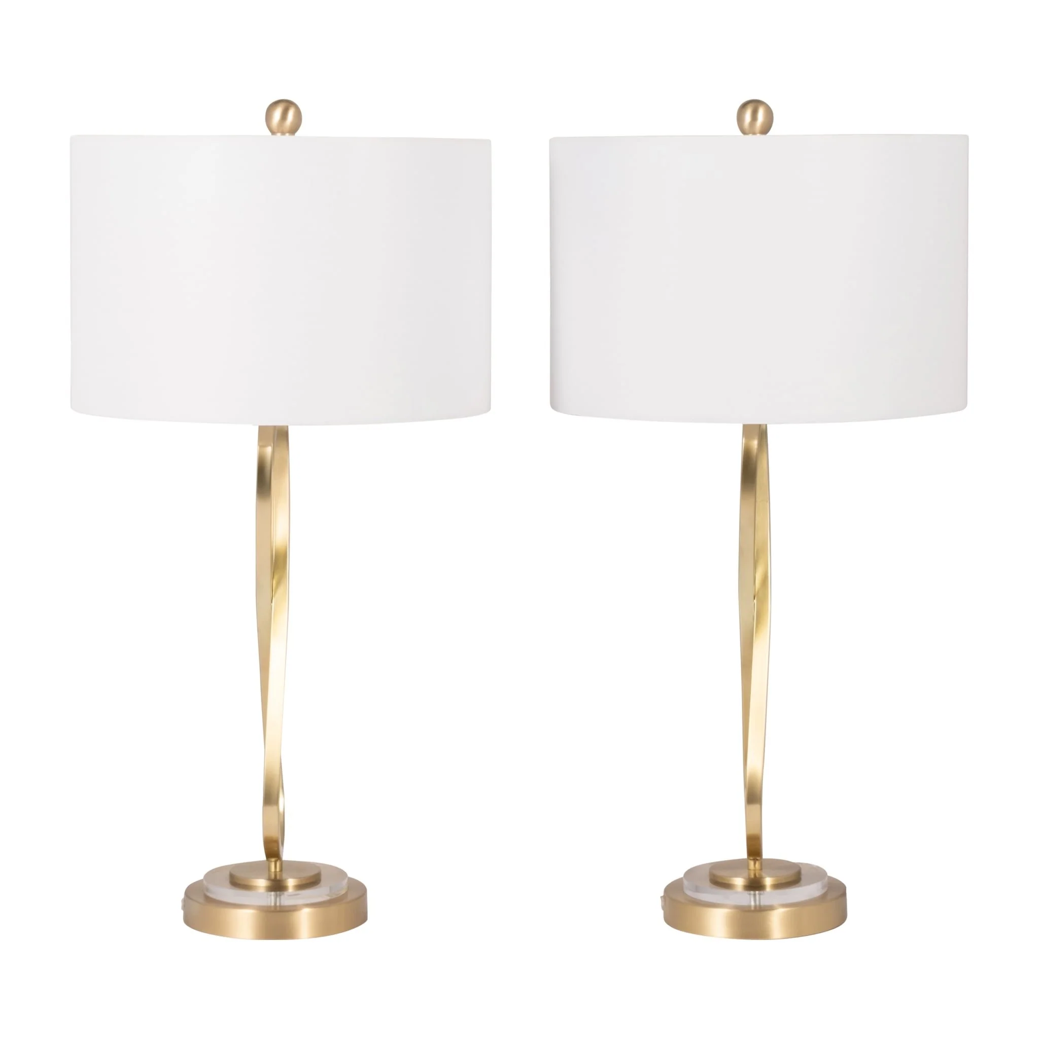 Metal, S/2 28" Infinity Table Lamps, Gold - Image 4