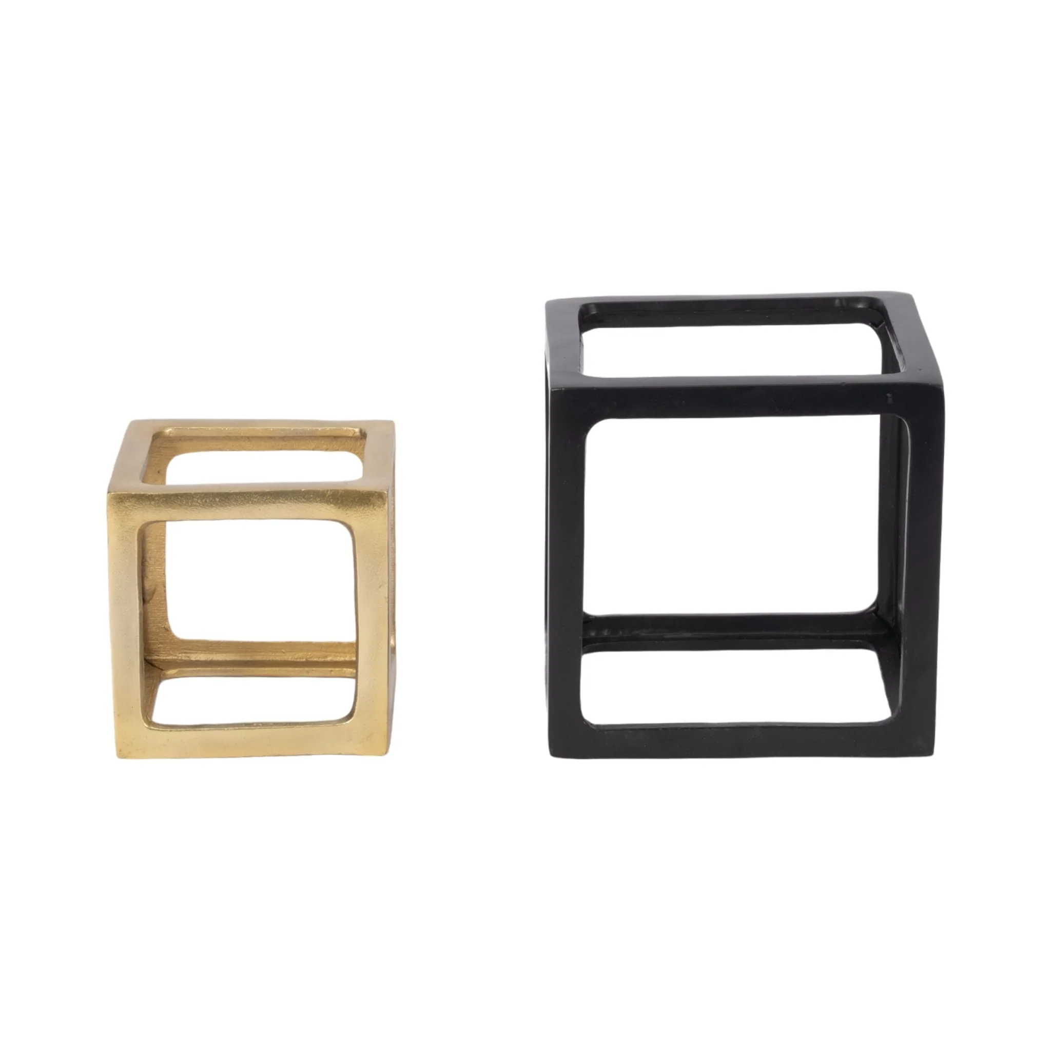 Metal, S/2 5/7" Open Square Object, Multi - Image 4