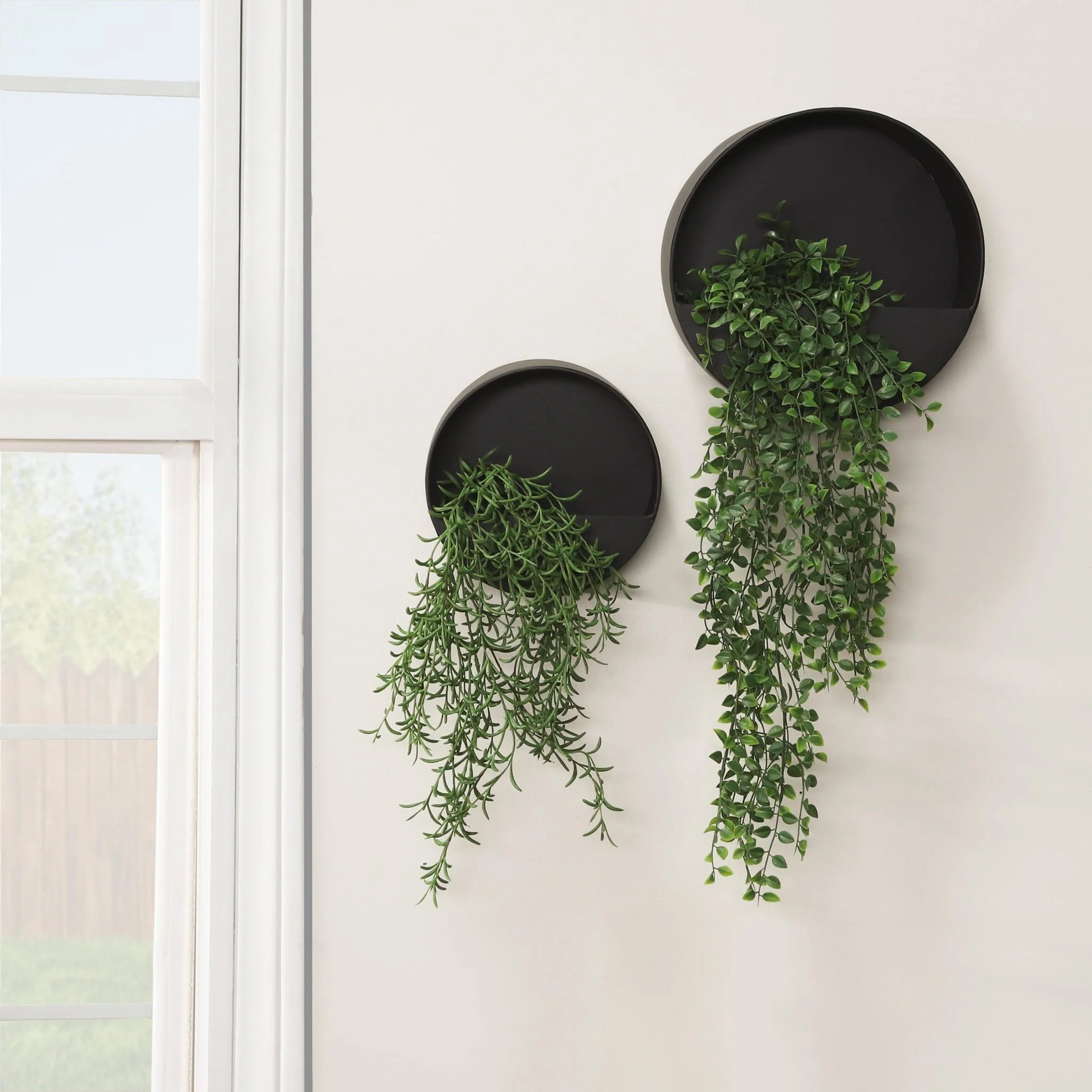Metal S/2 9/12" Wall Planters, Black - Image 8
