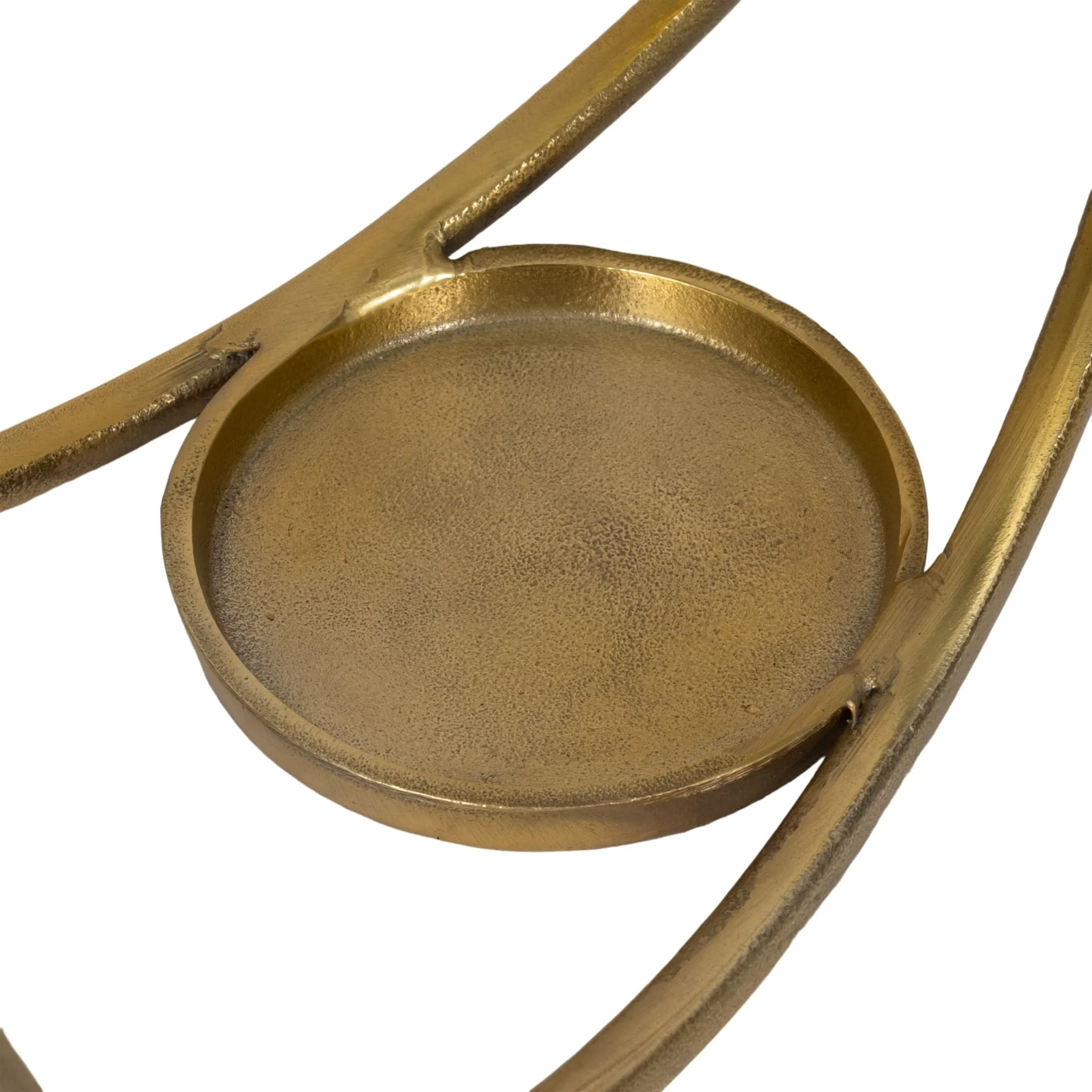 Metal,s/3 12/14/16"h,double Ring Candle Holder,gol - Image 6