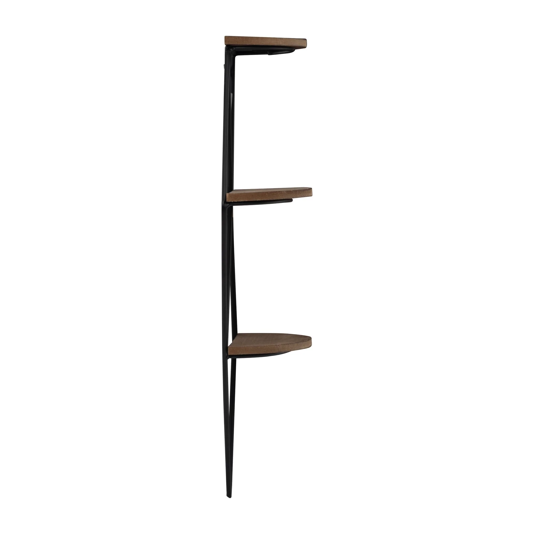 Metal/wood, 21" 3-tier Diamond Wall Shelf, Brown/b - Image 3