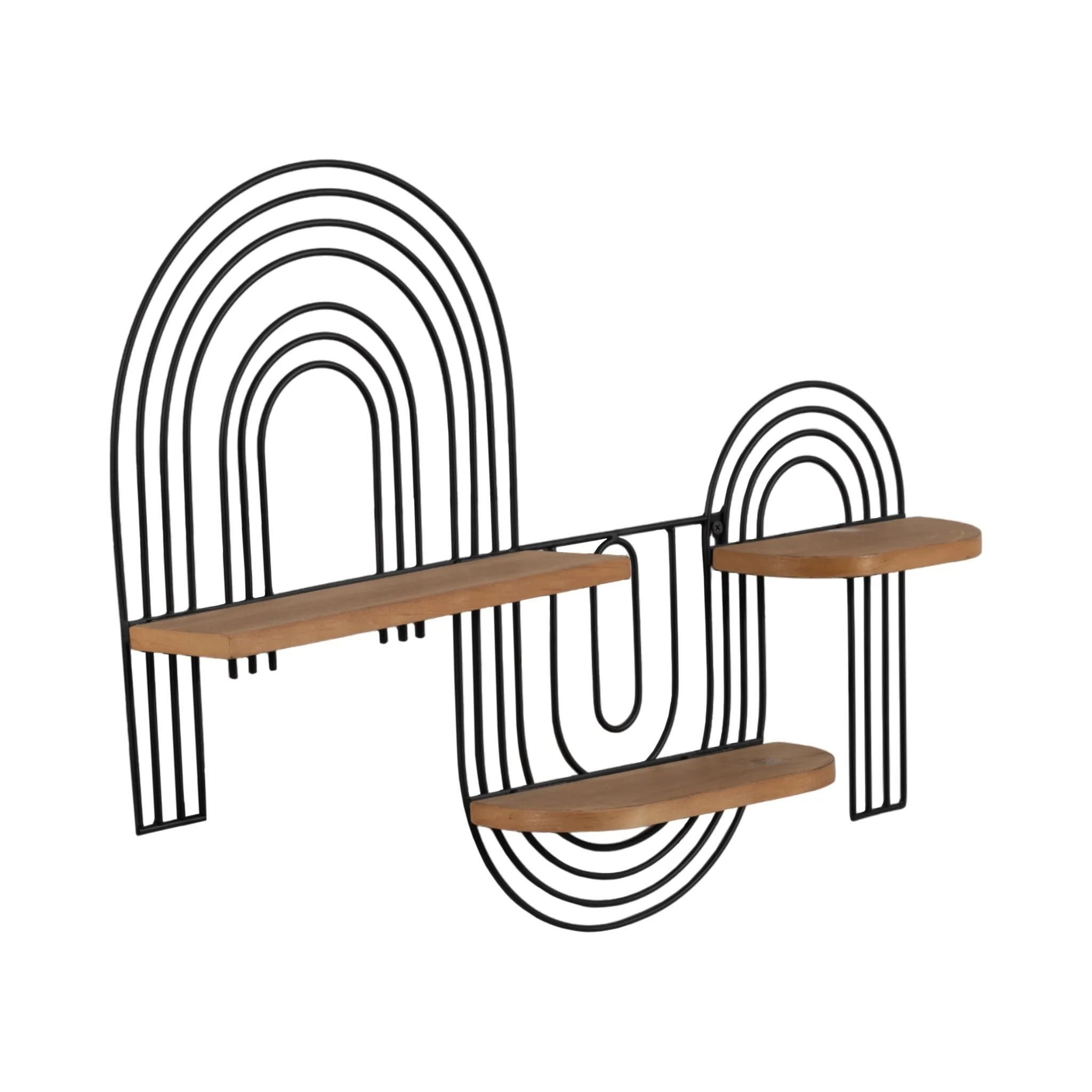 Metal/wood, 24" Loopy Wall Deco, Brown/black - Image 2
