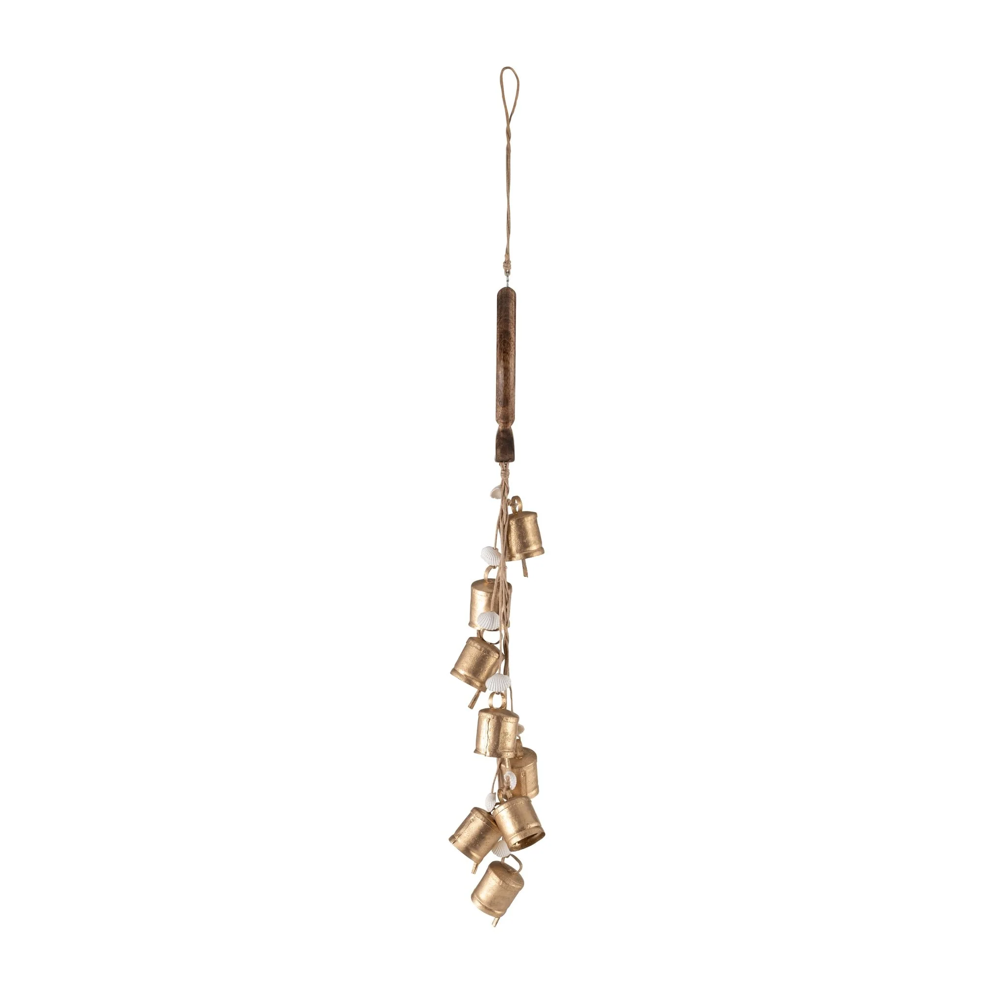 Metal/wood, 28" Fish W/ Bells Chime, Gold - Image 3