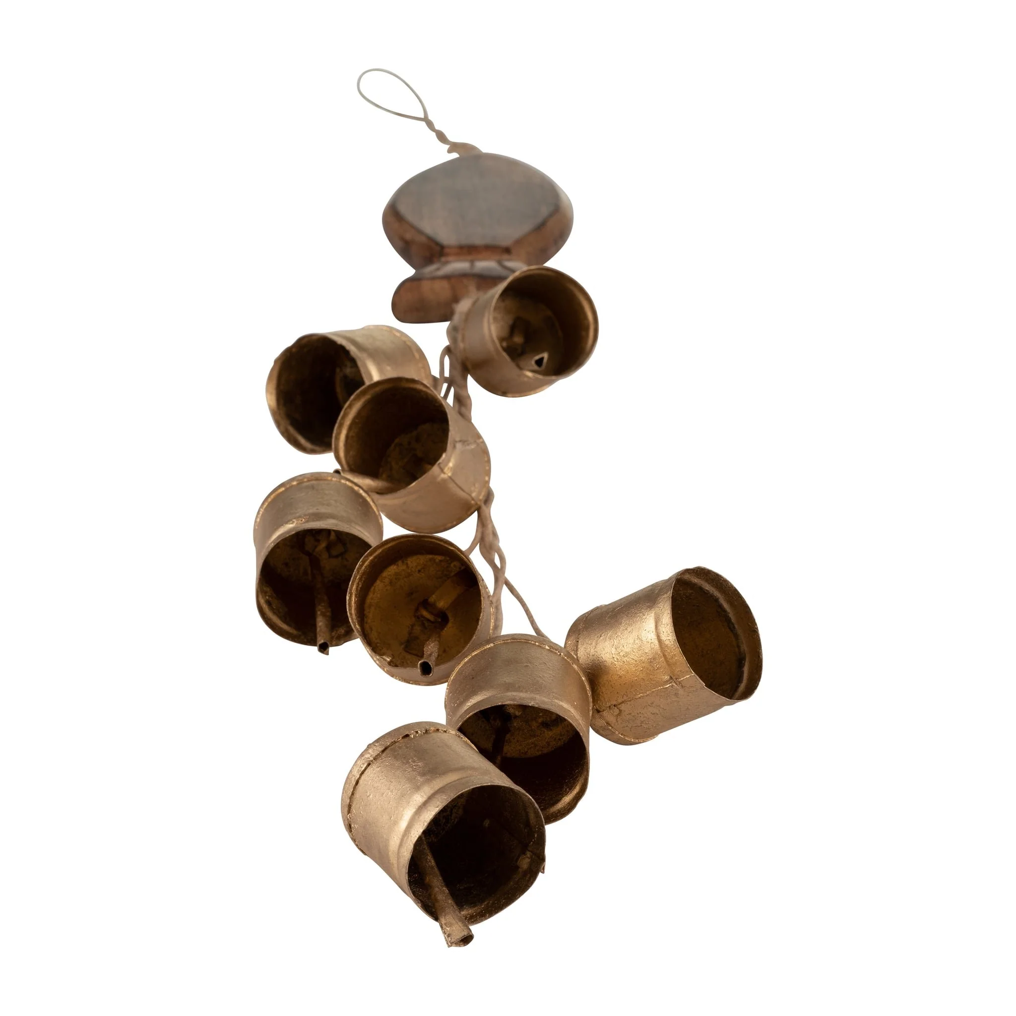 Metal/wood, 28" Fish W/ Bells Chime, Gold - Image 7