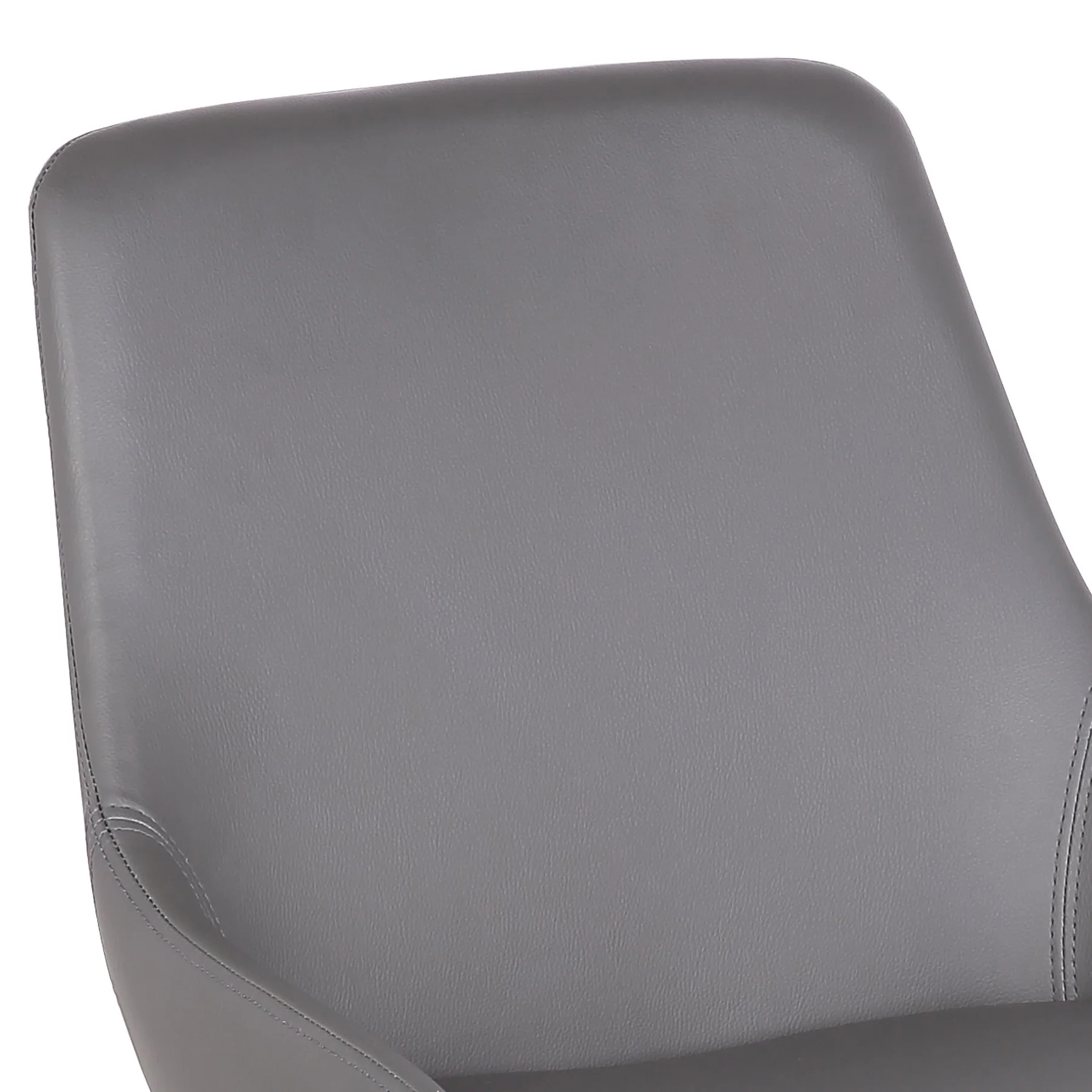 Mia Contemporary Dining Chair in Gray Faux Leather with Black Powder Coated Metal Legs - Image 4