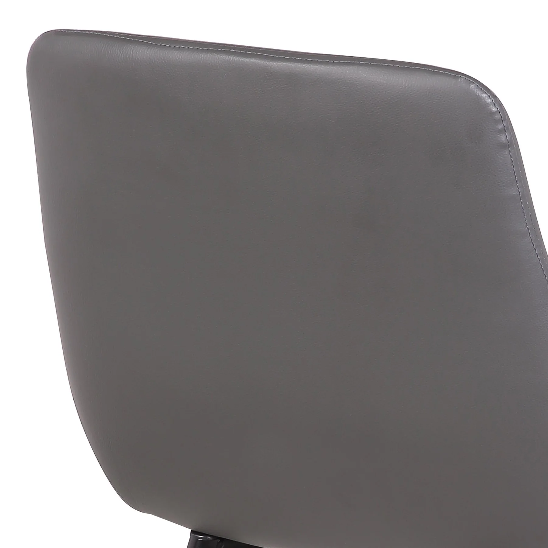Mia Contemporary Dining Chair in Gray Faux Leather with Black Powder Coated Metal Legs - Image 5