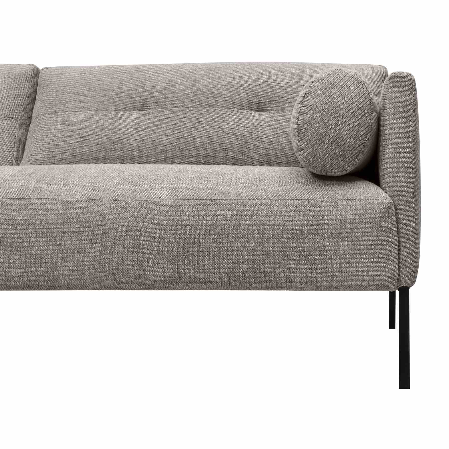 Michalina 84" Gray Fabric Sofa with Black Metal Legs - Image 5