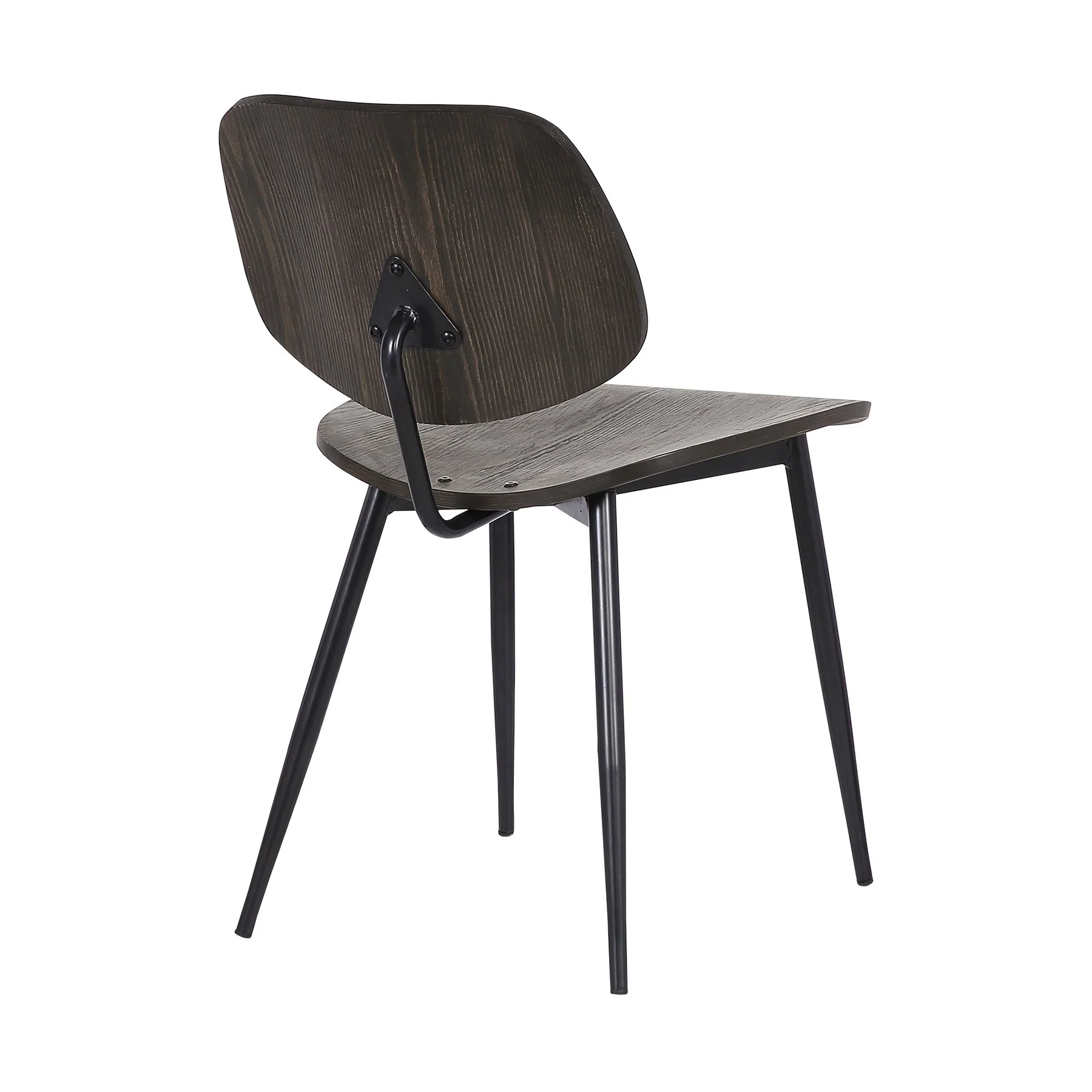 Miki Mid-Century Black and Walnut Wood Dining Accent Chairs (Set of 2) - Image 4