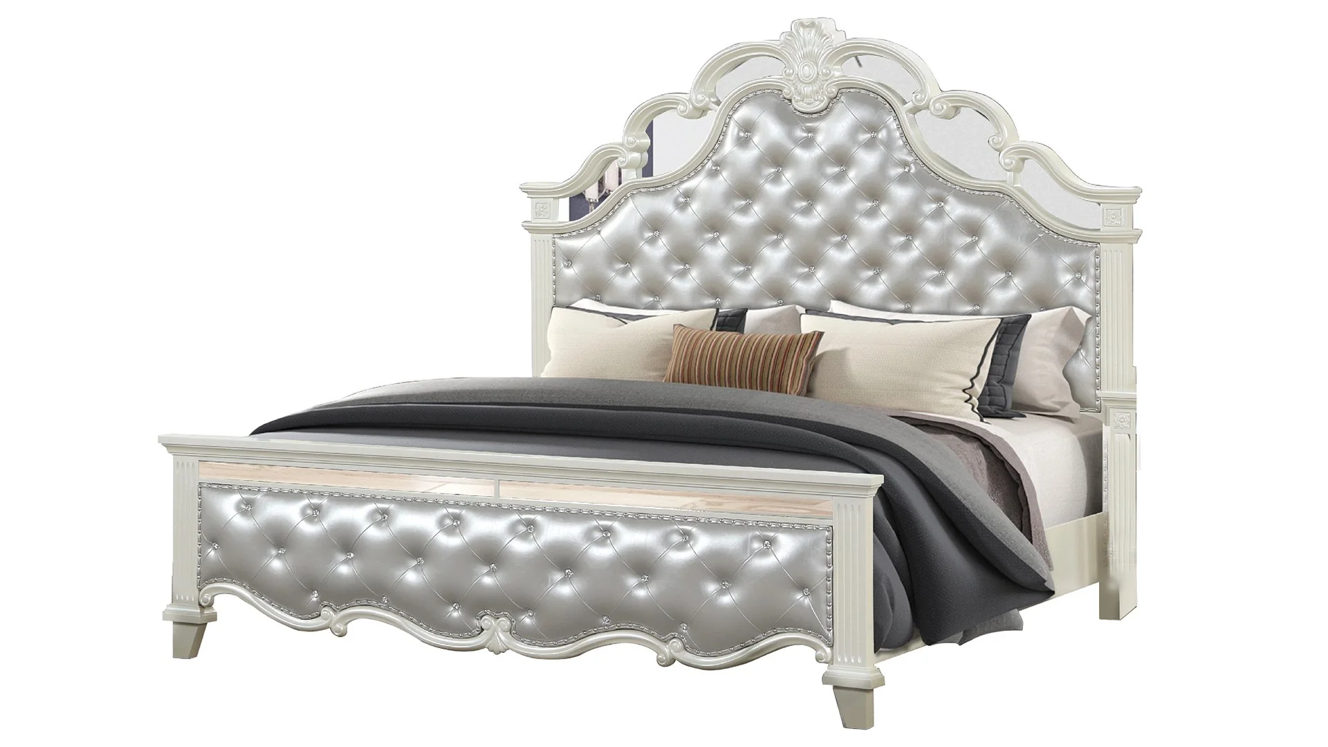 Milan Queen 5 Pc Bedroom Set White - Image 3
