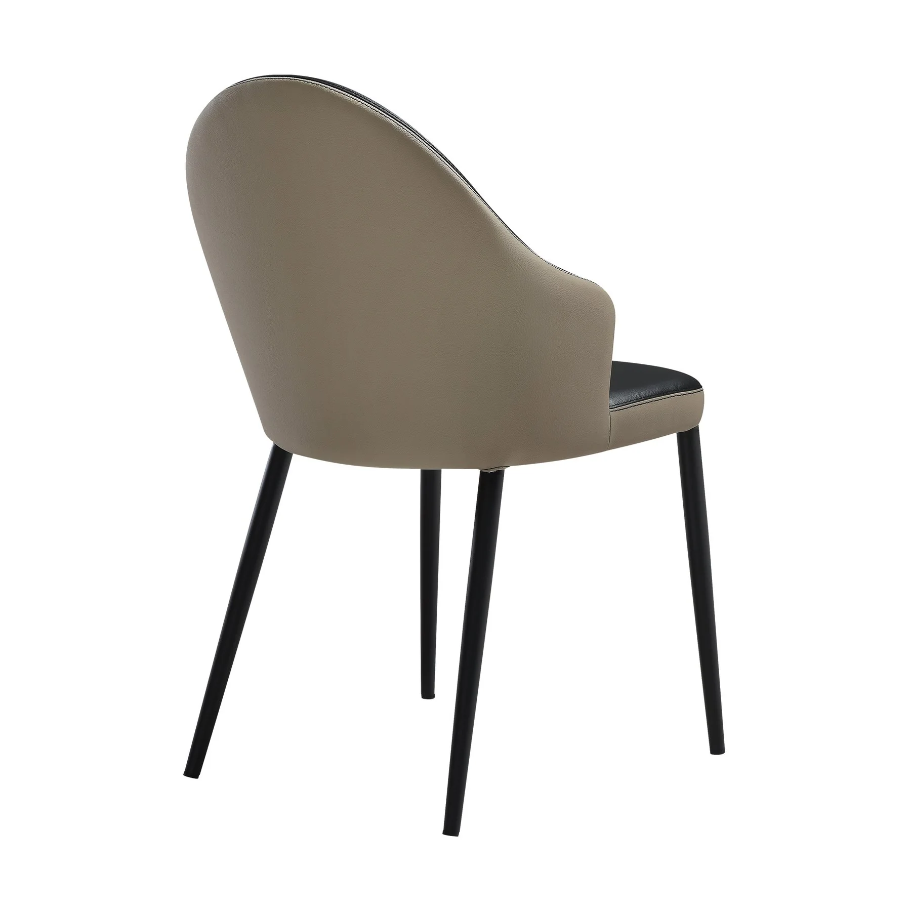 Milena Rocco 7 Piece Extendable Dining Set with Taupe Gray and Black Faux Leather Chairs - Image 3