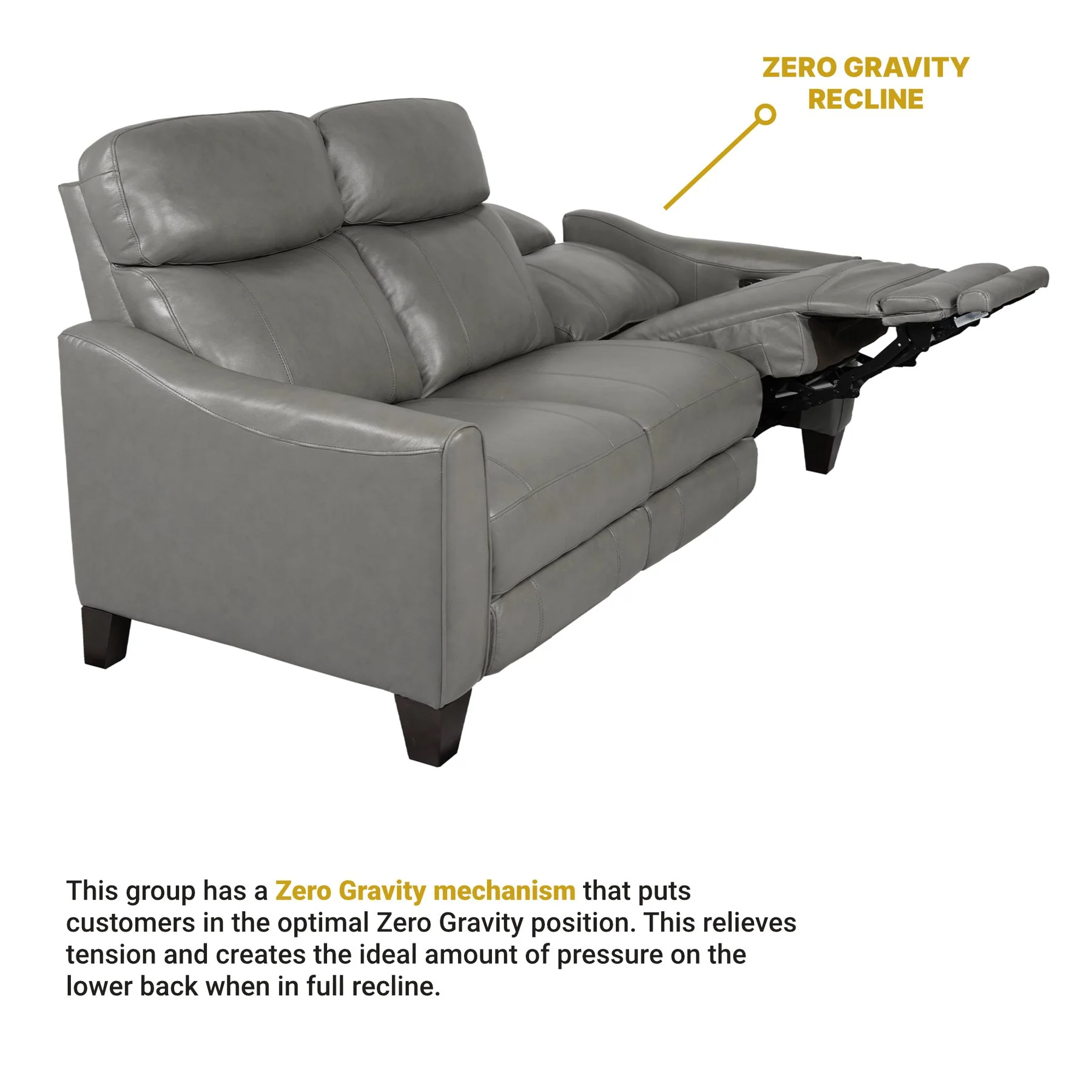 Milos 83" Zero Gravity Power Reclining Sofa in Light Gray Leather - Image 11