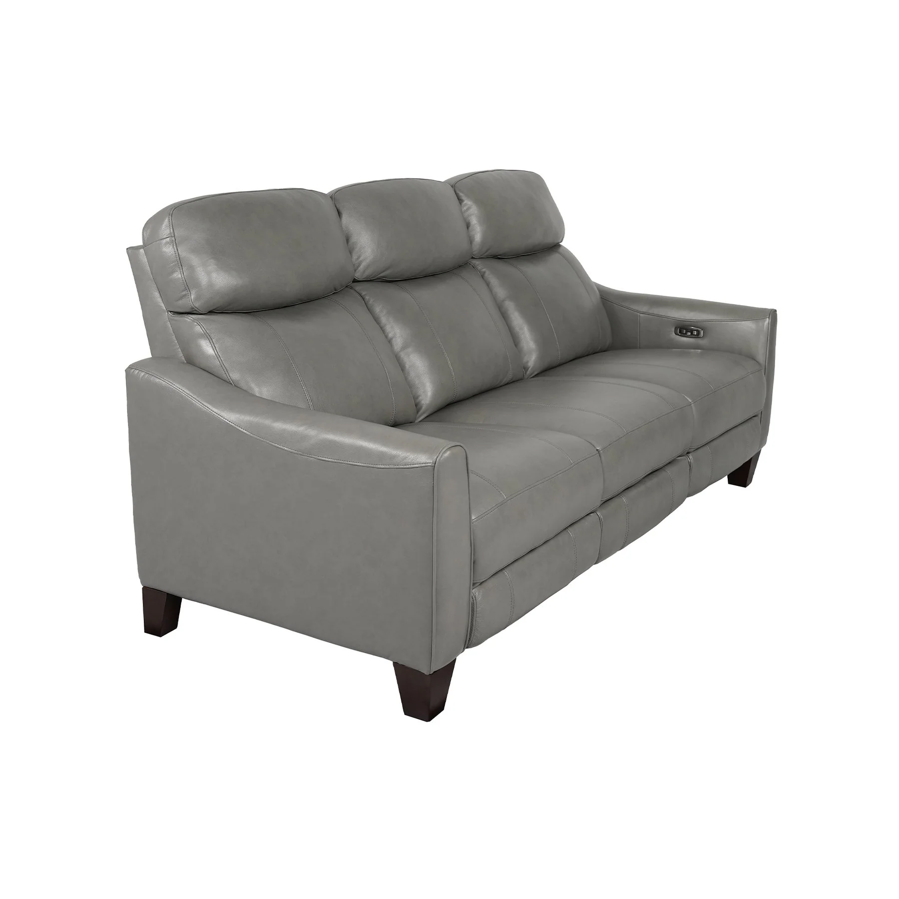 Milos 83" Zero Gravity Power Reclining Sofa in Light Gray Leather - Image 2