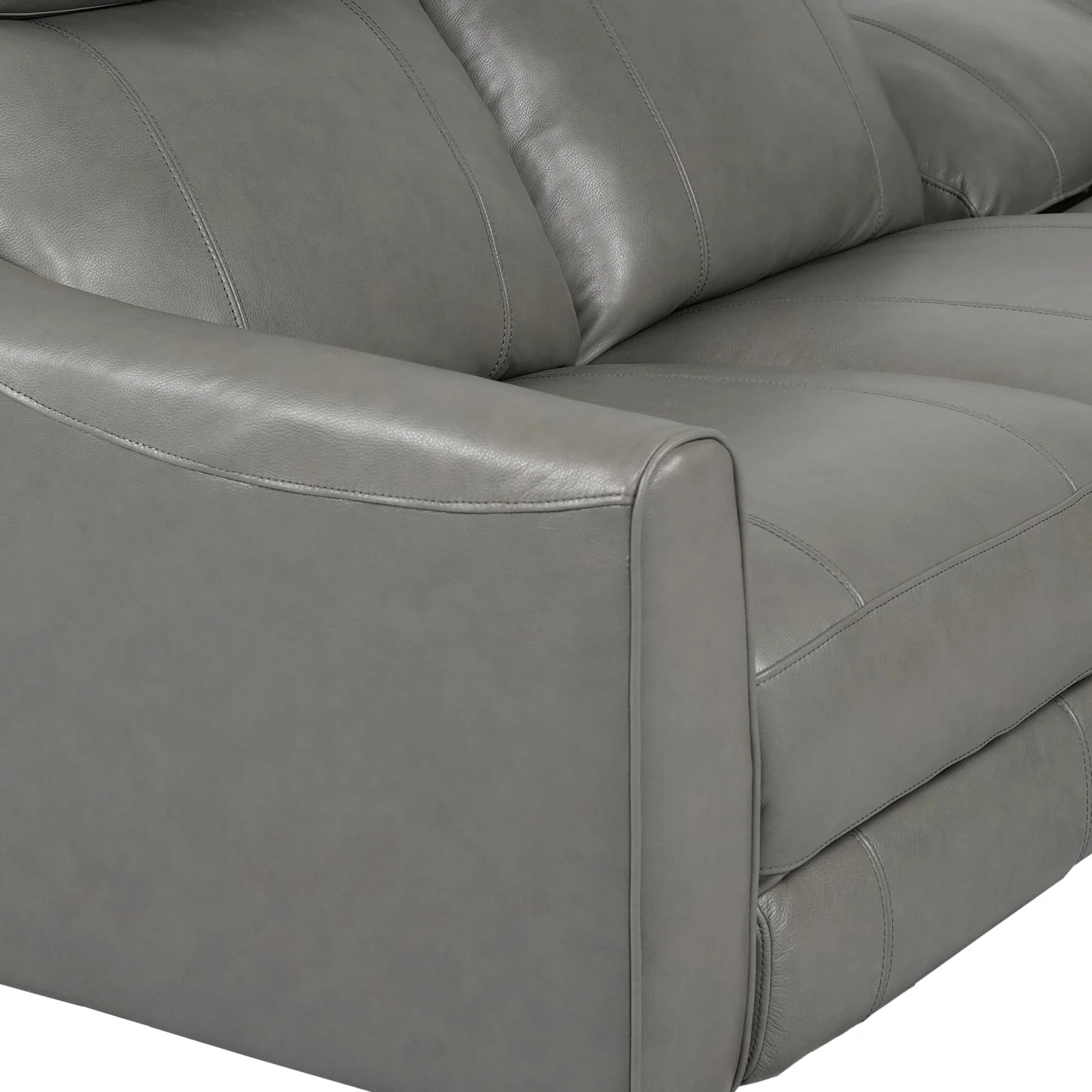 Milos 83" Zero Gravity Power Reclining Sofa in Light Gray Leather - Image 8