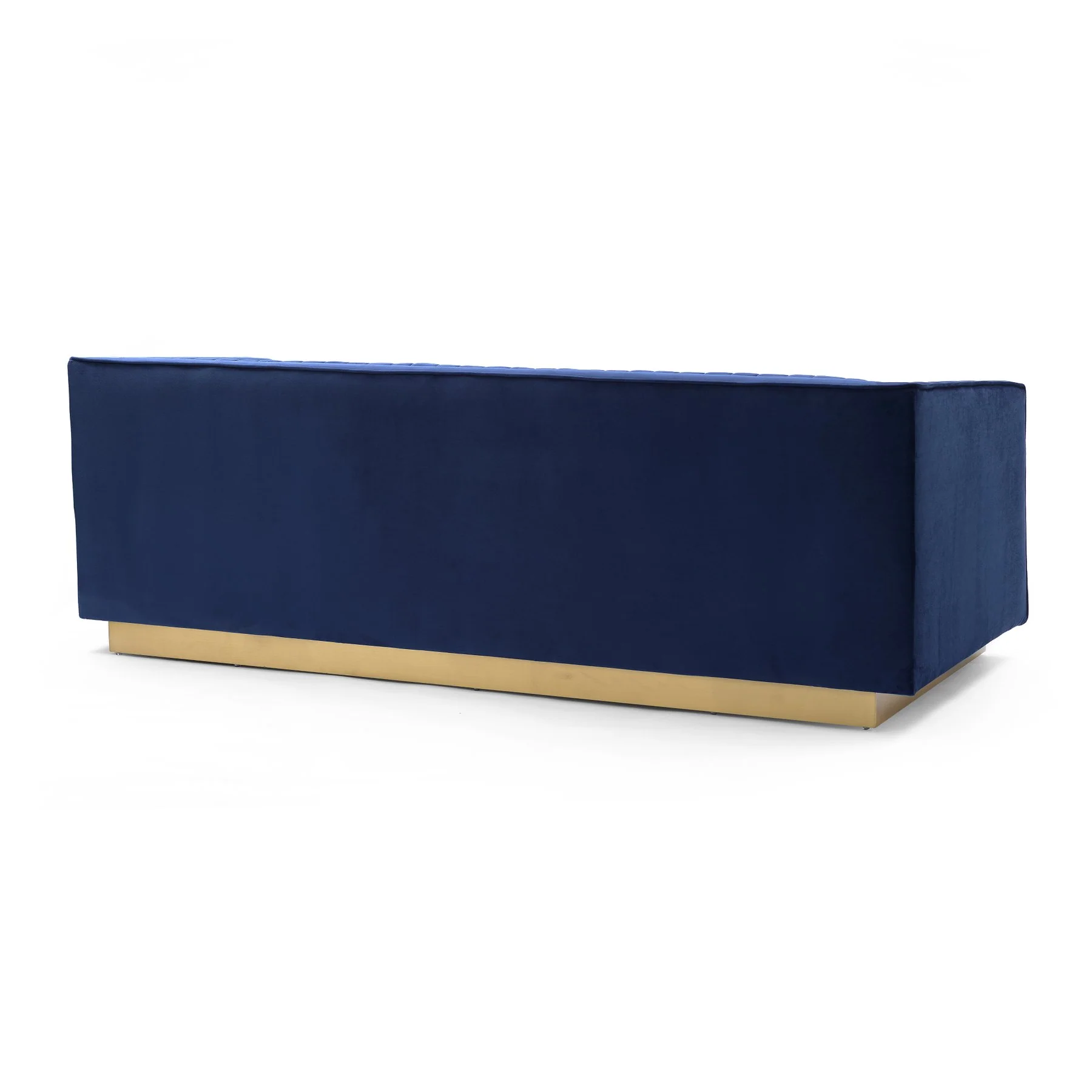 Miranda Navy Velvet and Gold Sofa - Image 3