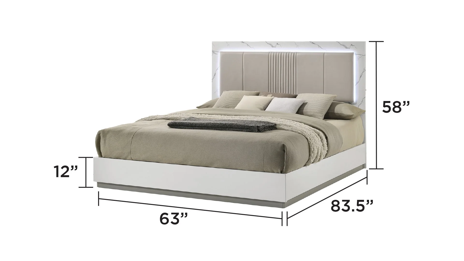 Mist Queen Bed White - Image 2