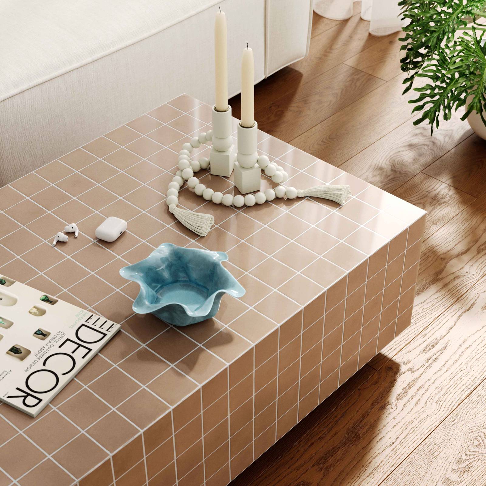 Mixie Taupe Tile Indoor / Outdoor Coffee Table - Image 2