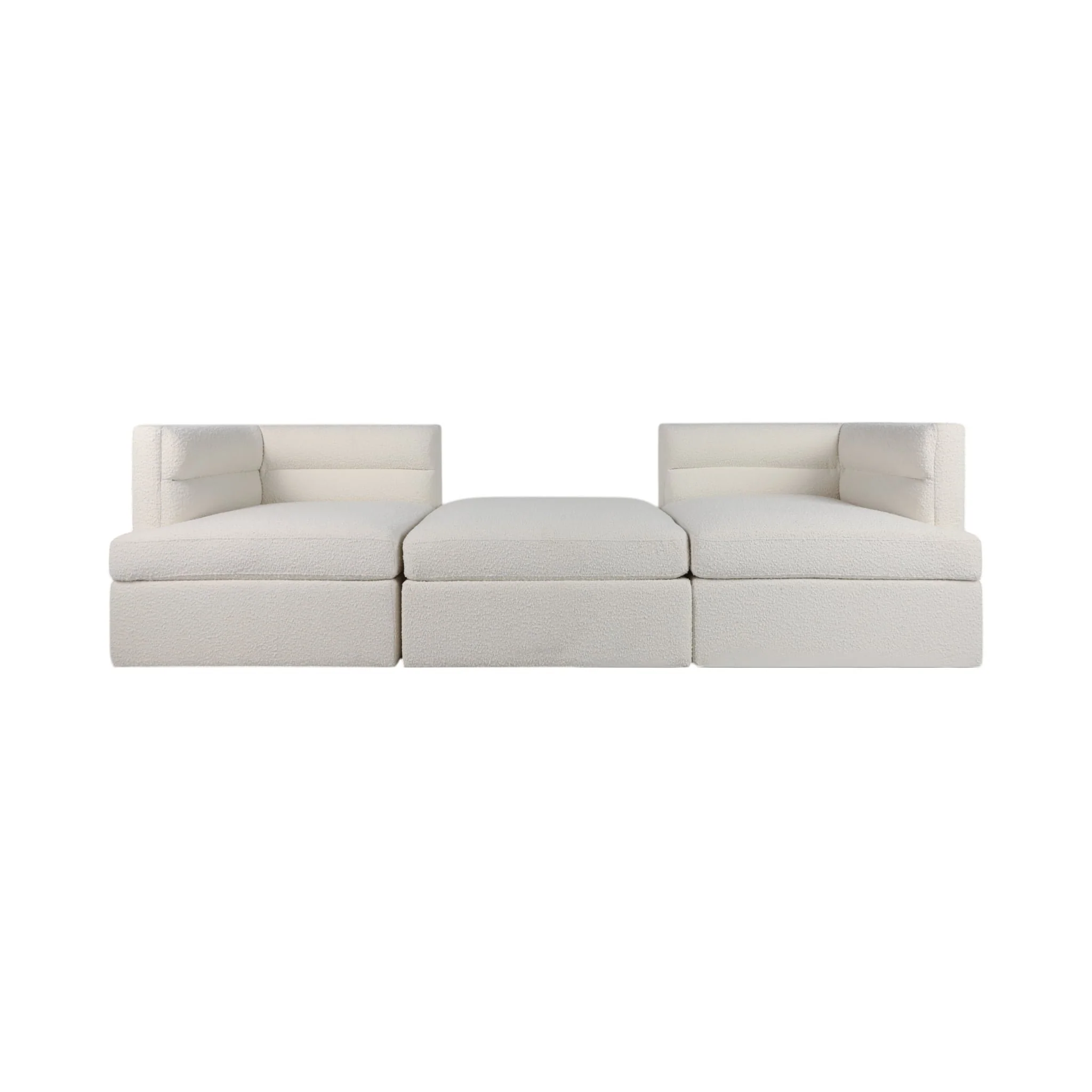 Modern, Modular Sofa, Ivory Kd 3boxes