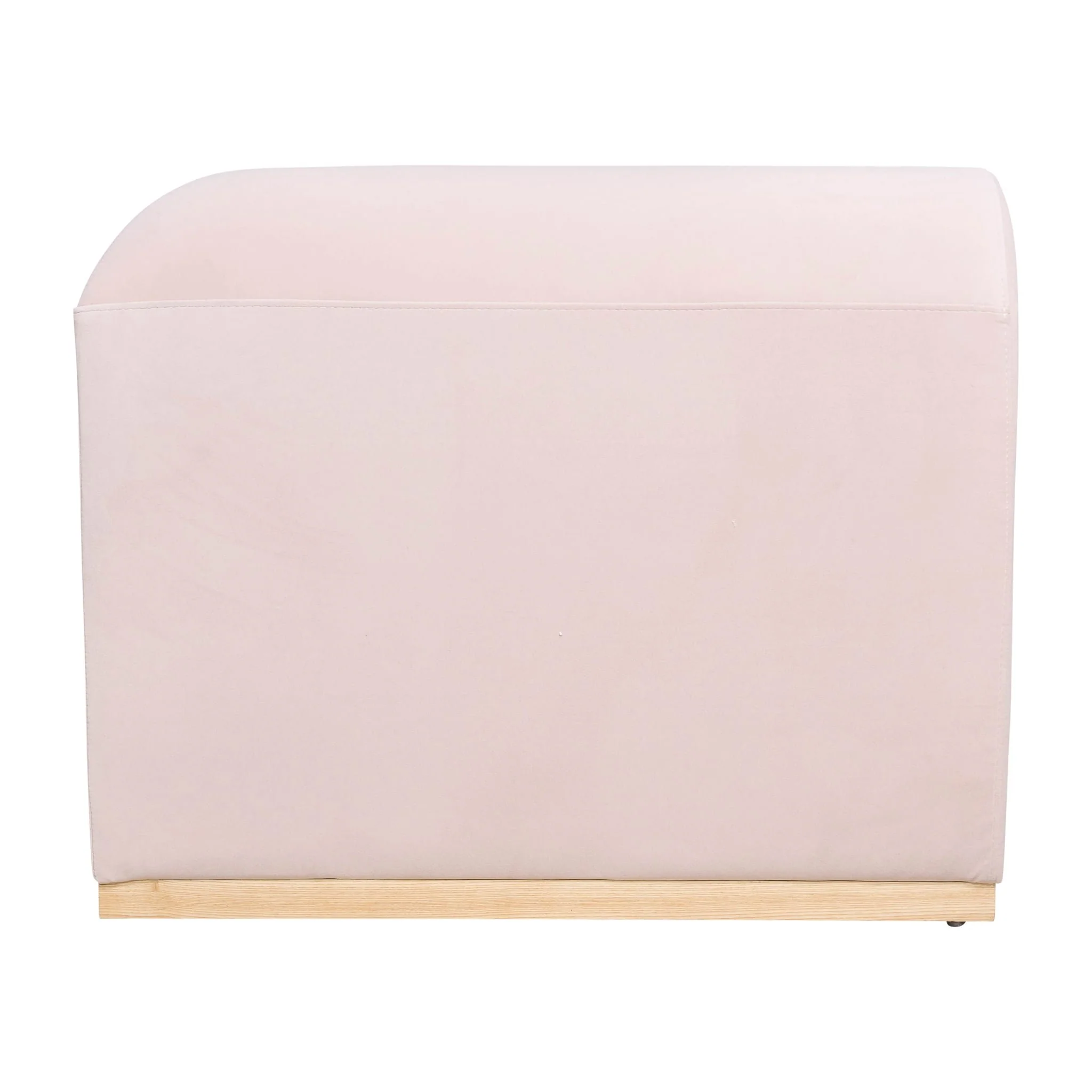 Modern Sofa - Oak Wood Base, Blush - Image 3