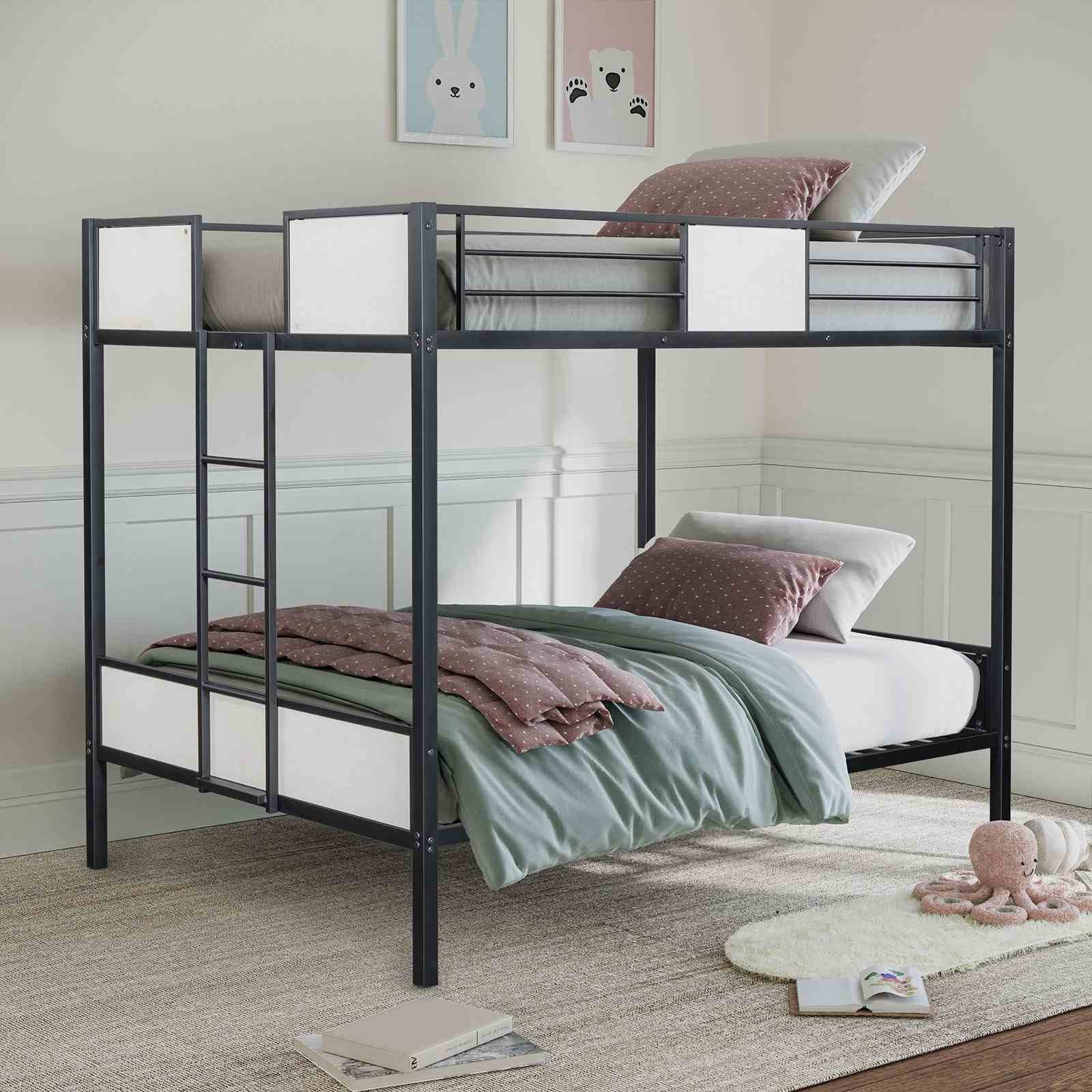 Molton Full/Full Metal Bunk Bed (K/D), Black