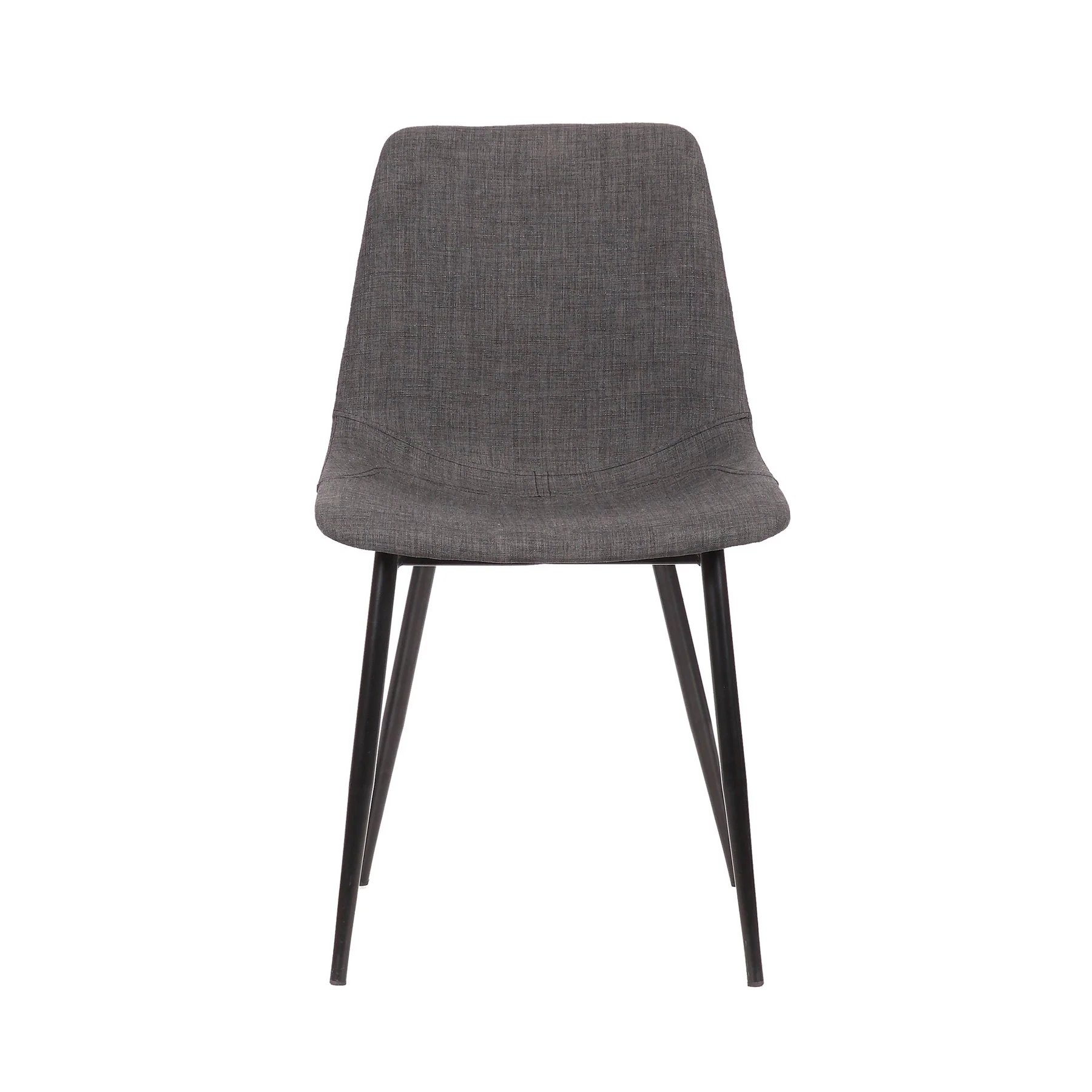 Monte Contemporary Dining Chair in Charcoal Fabric with Black Metal Legs - Image 2