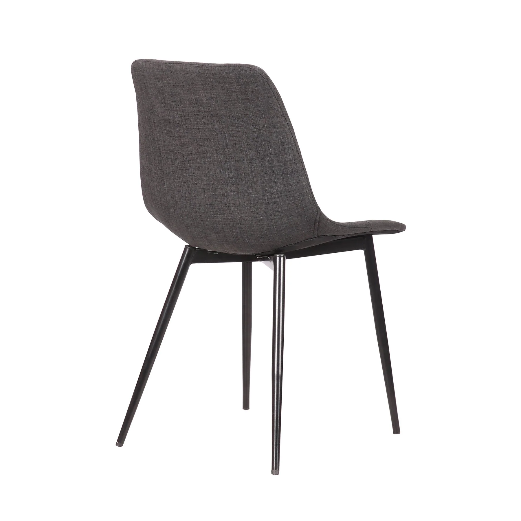 Monte Contemporary Dining Chair in Charcoal Fabric with Black Metal Legs - Image 4