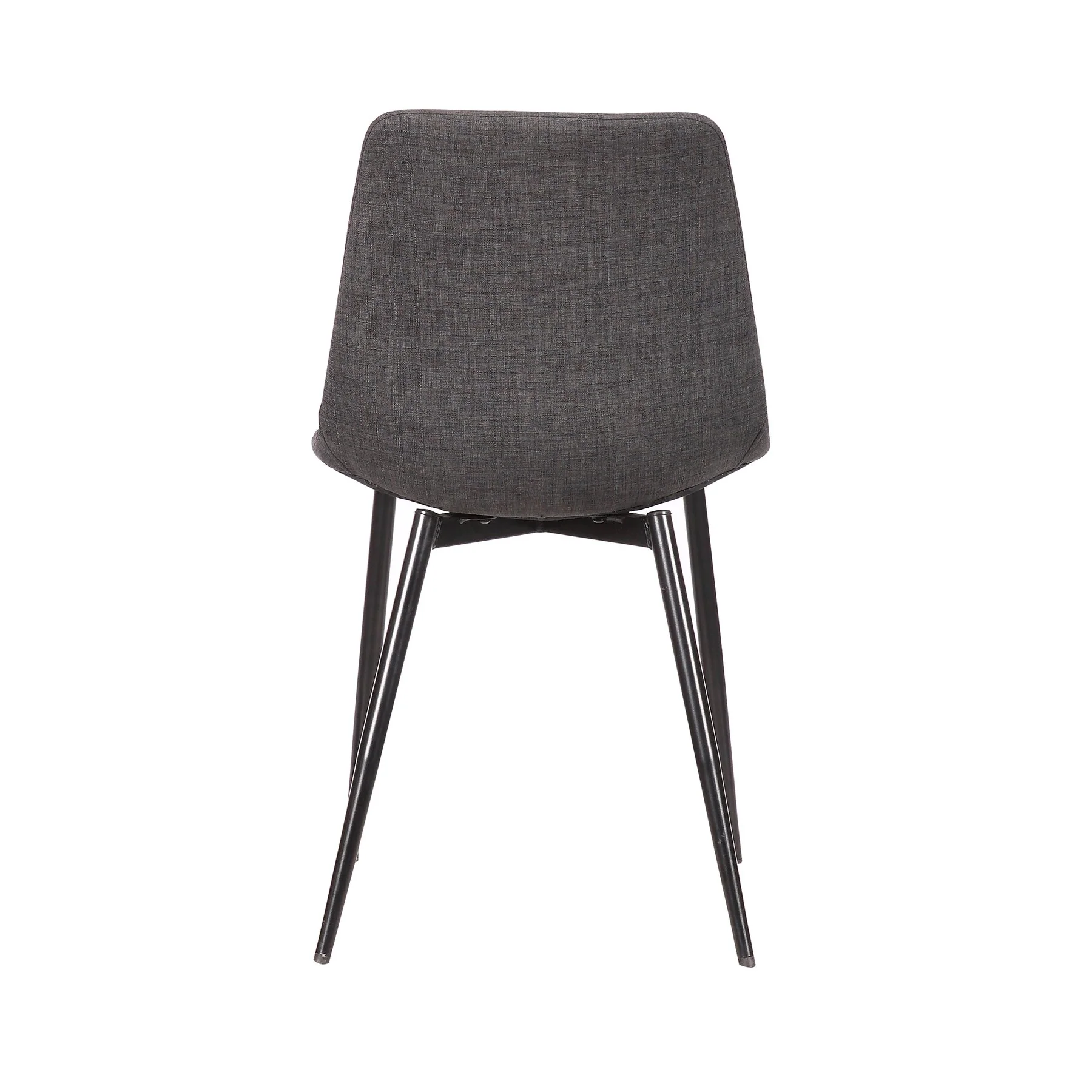 Monte Contemporary Dining Chair in Charcoal Fabric with Black Metal Legs - Image 5