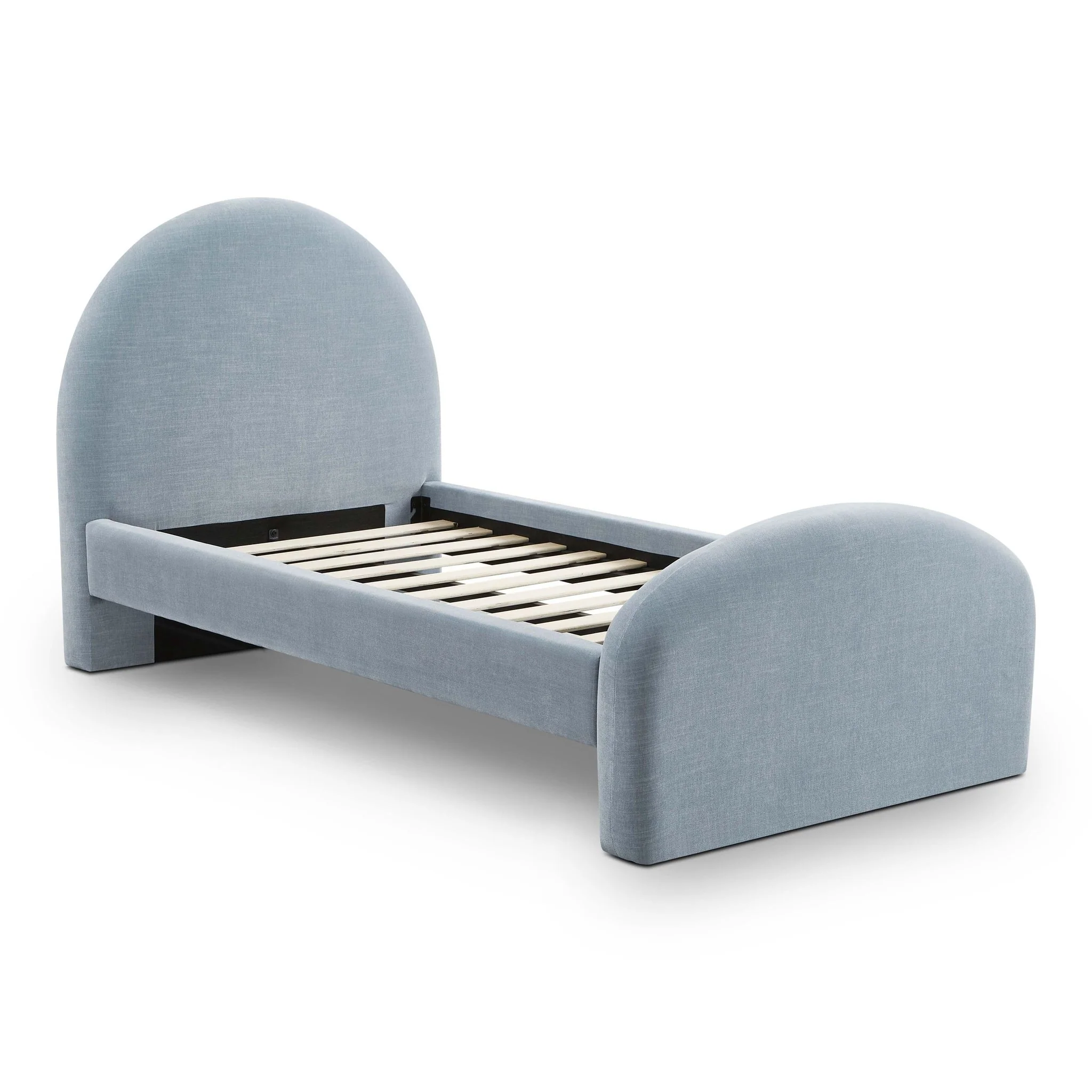 Moon Chambray Blue Chenille Twin Bed - Image 4