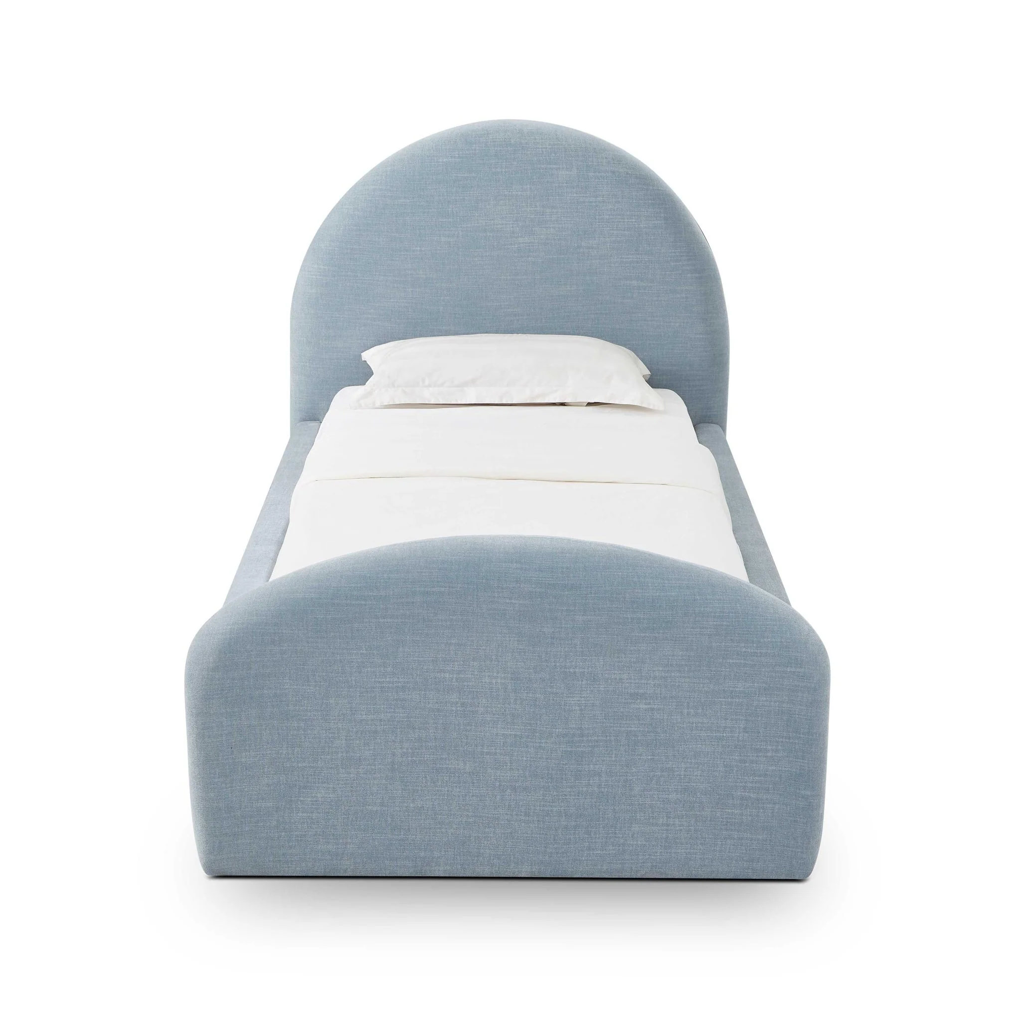 Moon Chambray Blue Chenille Twin Trundle Bed - Image 3