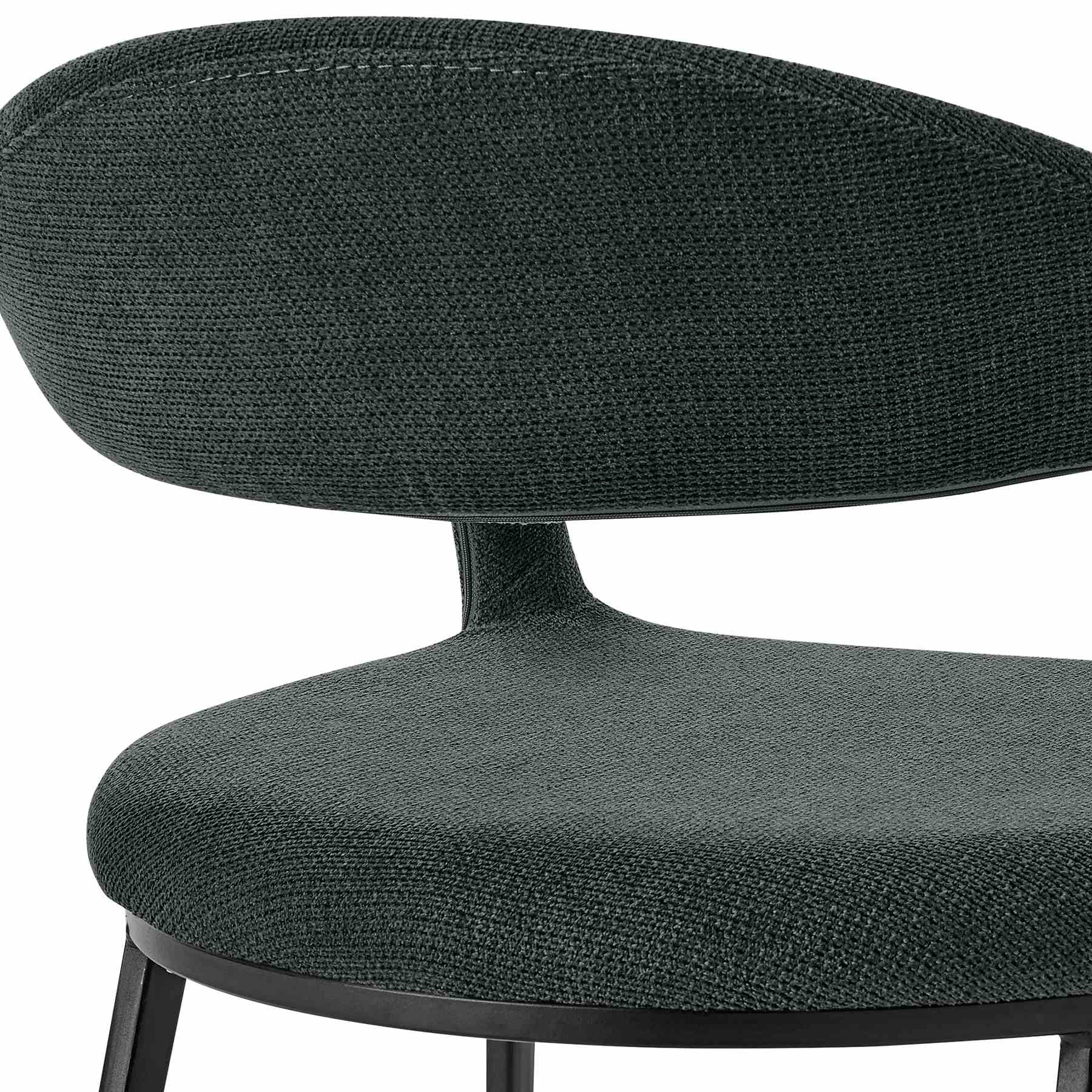 Morgan Upholstered Dining Chair with Matte Black Iron and Charcoal Fabric - Set of 2 - Image 8