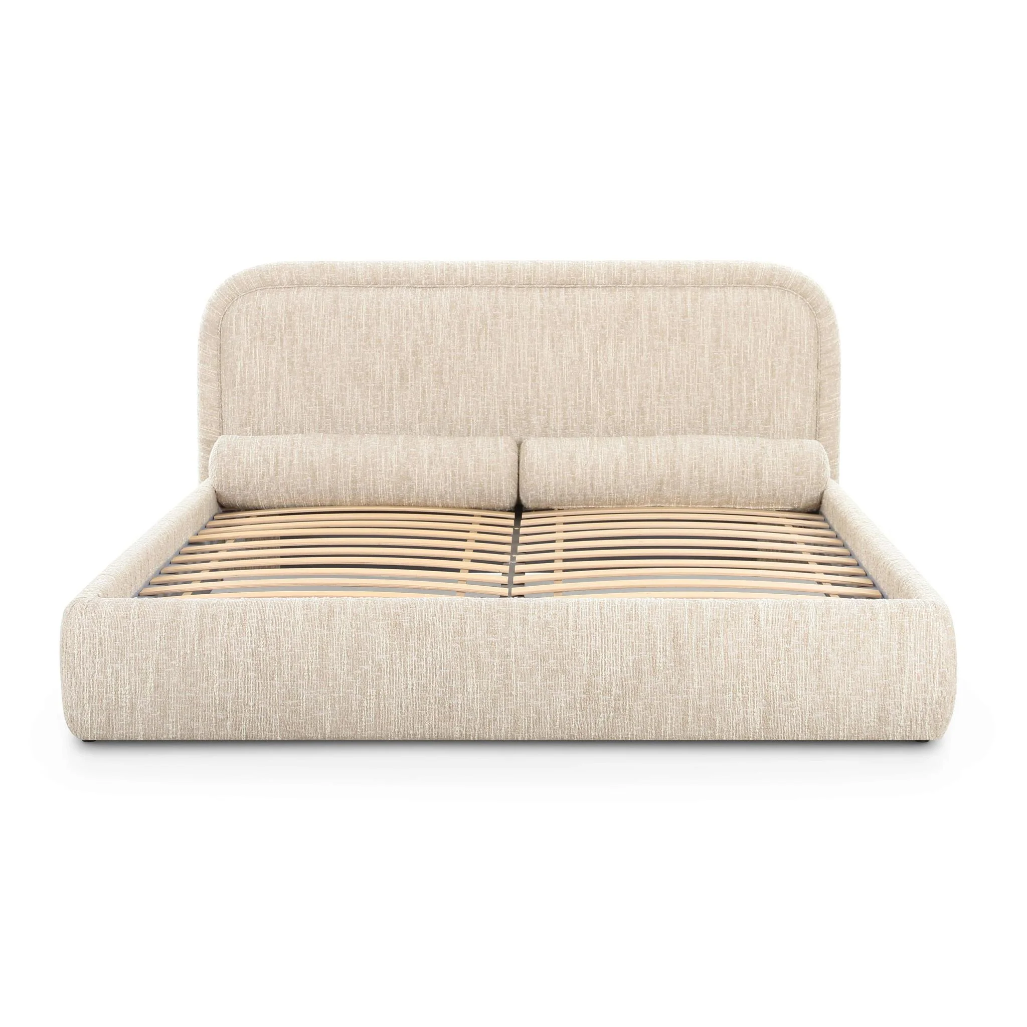 Murielle Taupe Textured Boucle Queen Bed - Image 6