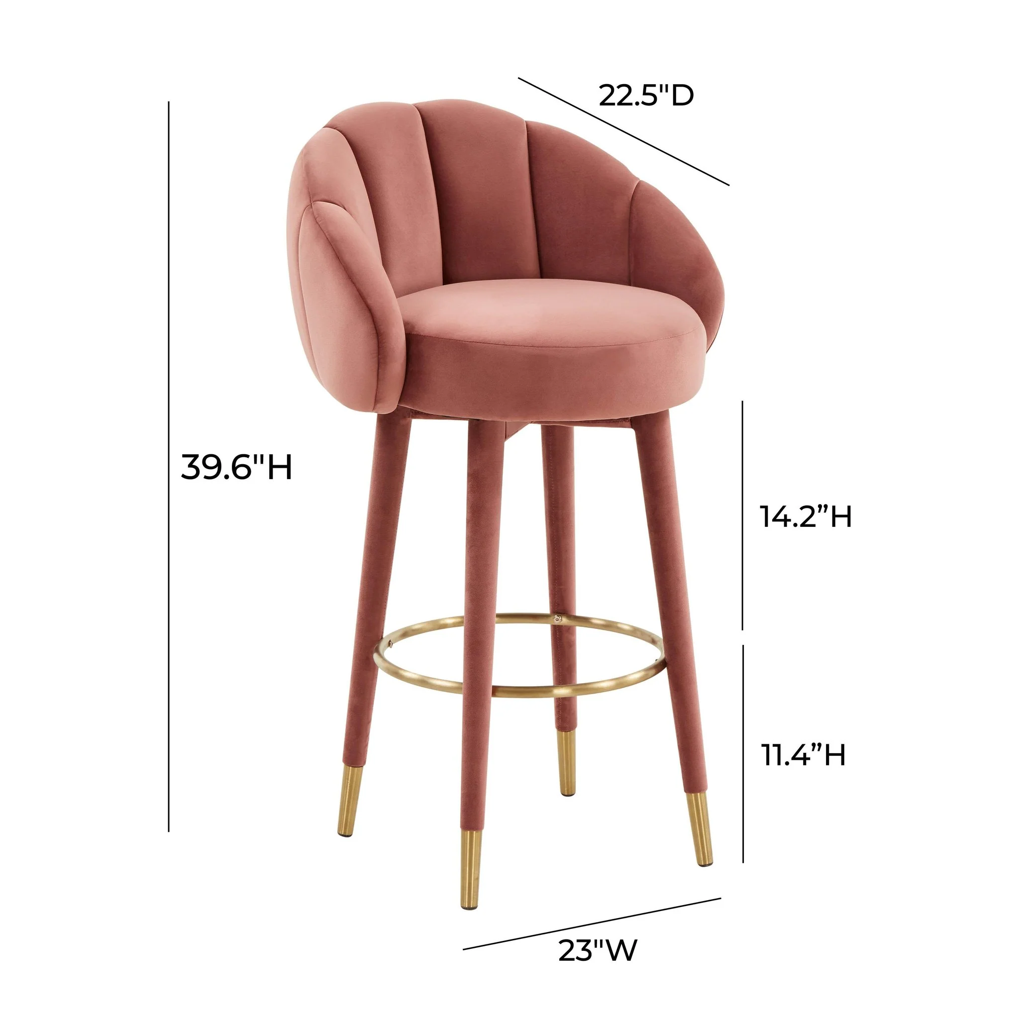 Myla Salmon Swivel Bar Stool - Image 8