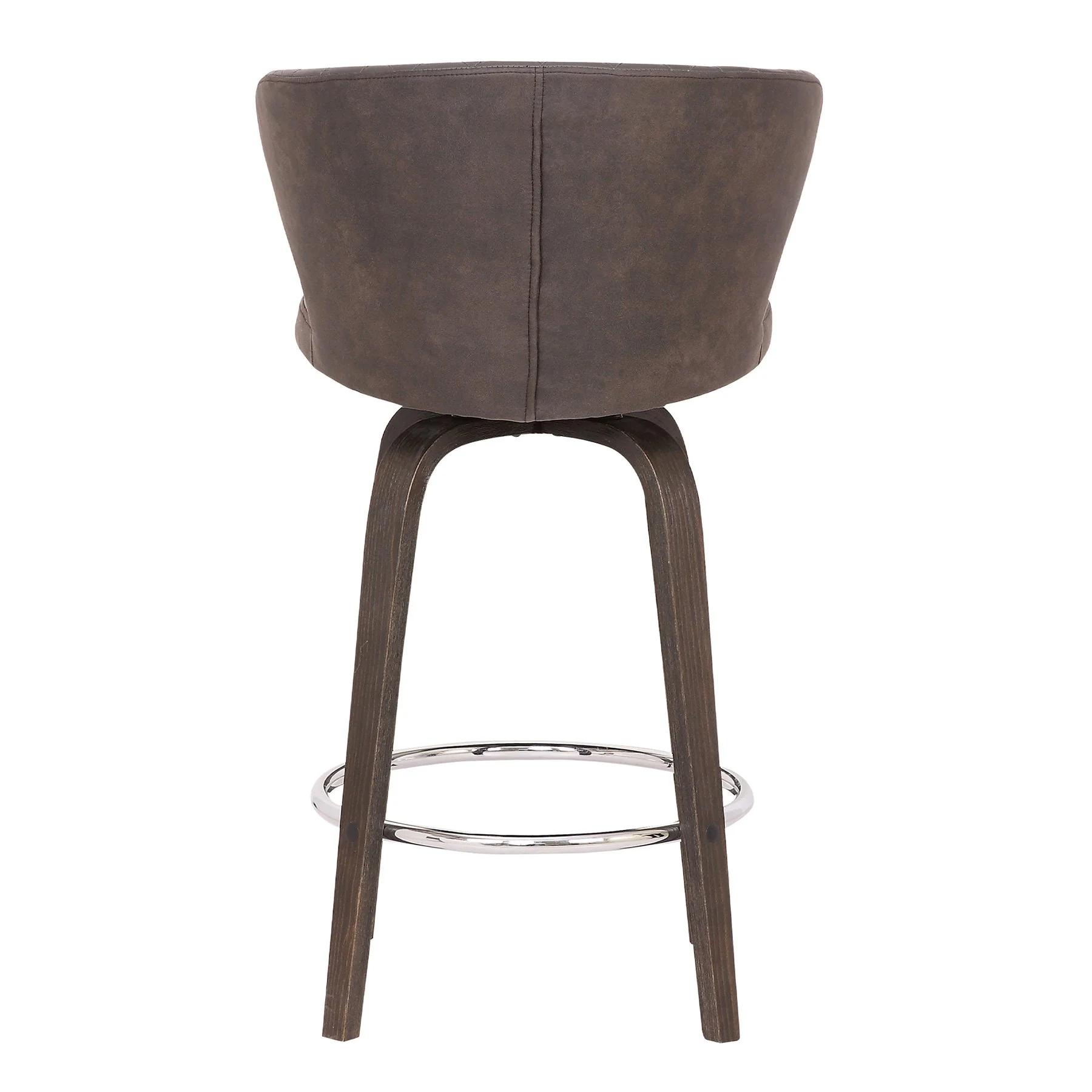 Mynette 30" Swivel Brown Faux Leather Bar Stool - Image 5